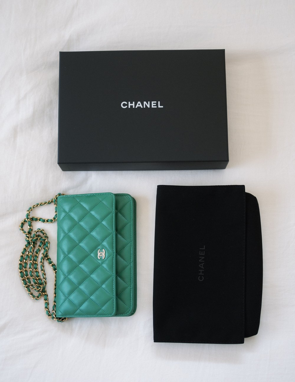 green chanel wallet