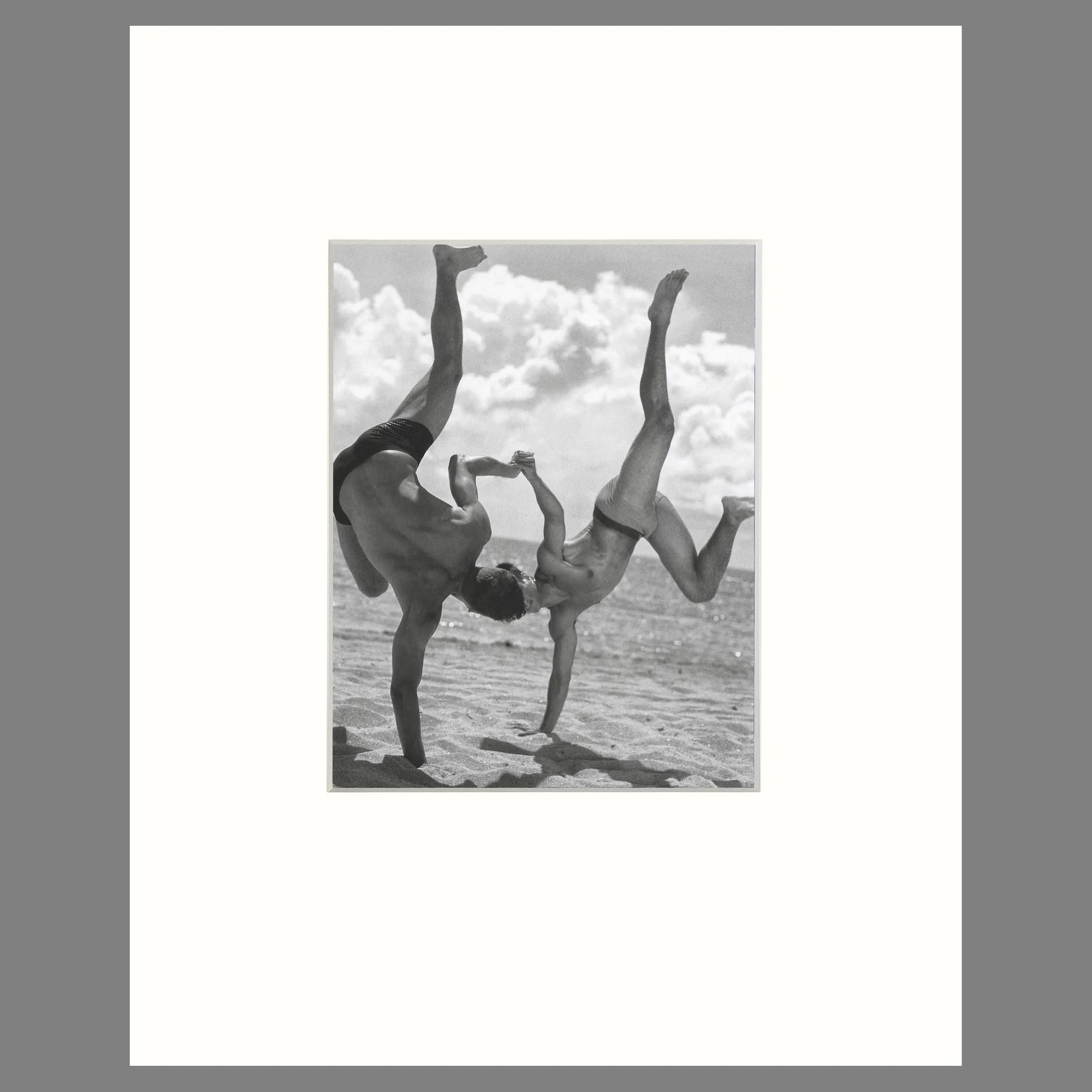 Bruce  Weber - Dual Hand Stand, Golden Beach Florida, 1970 - 16 x 20 Matted Print