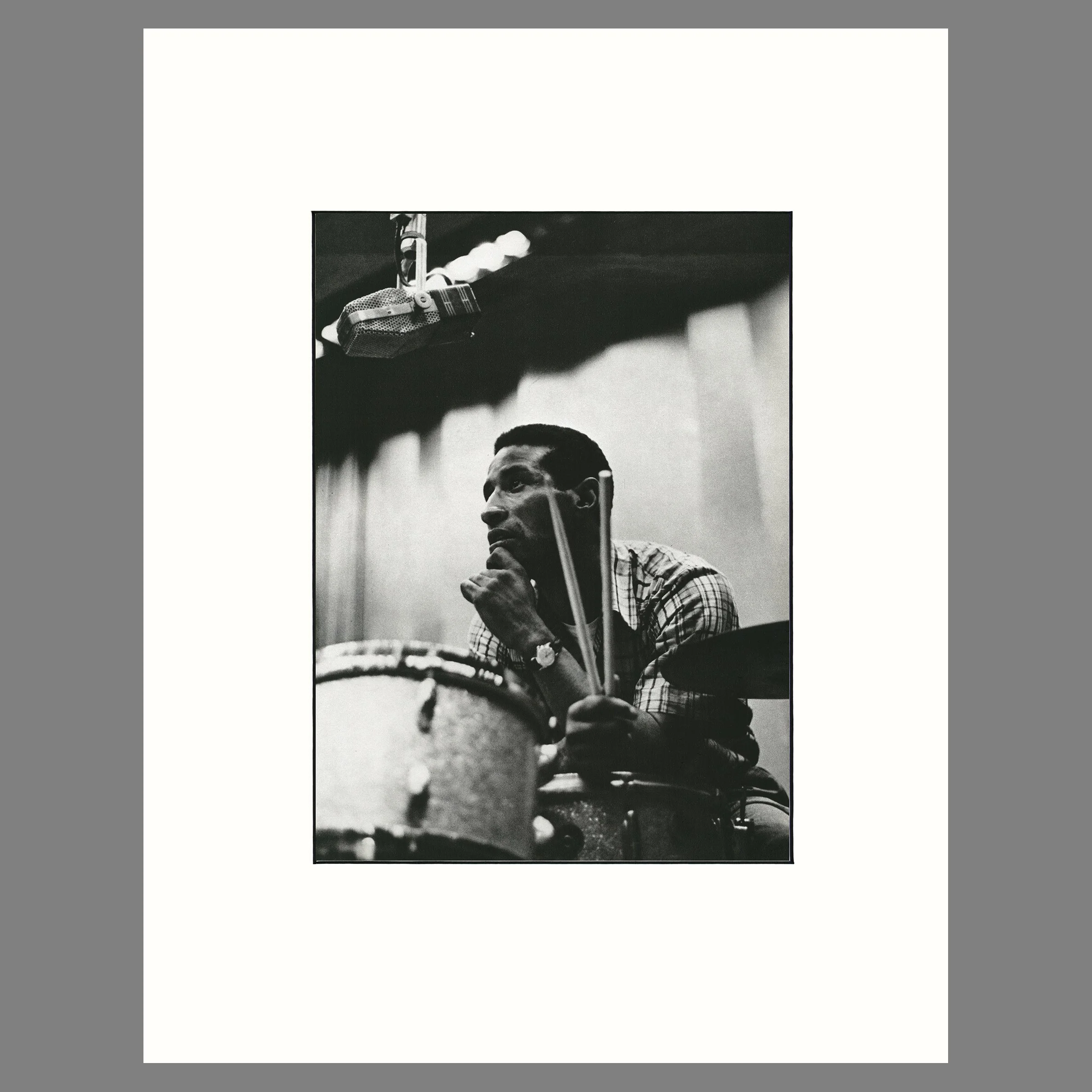 Max Roach, Hollywood, 1956 - William Claxton Photograph - 14 x 18 Matted Print