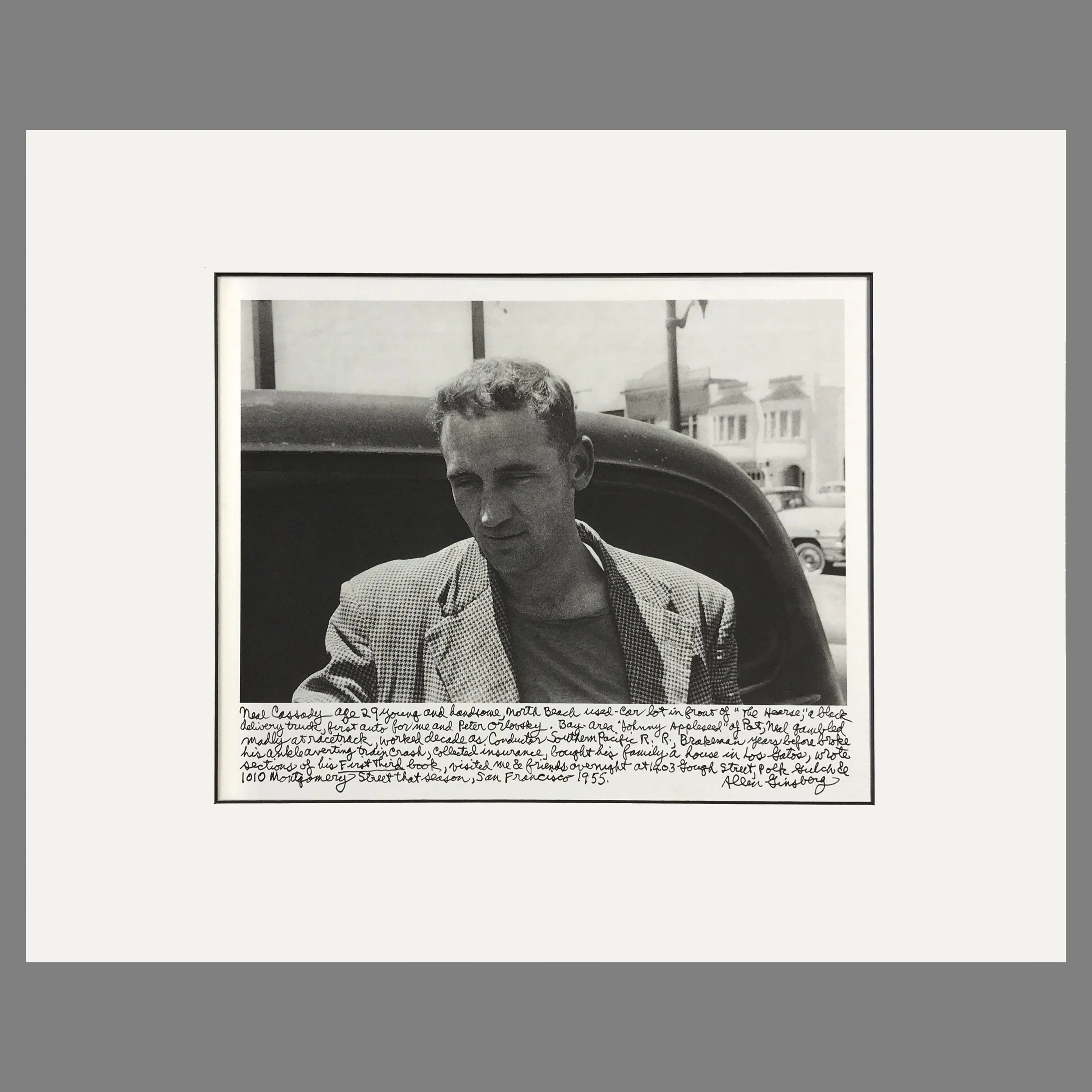 Neal Cassady, North Beach, San Francisco 1955 - Allen Ginsberg Photograph - Matted Print 16 x 20
