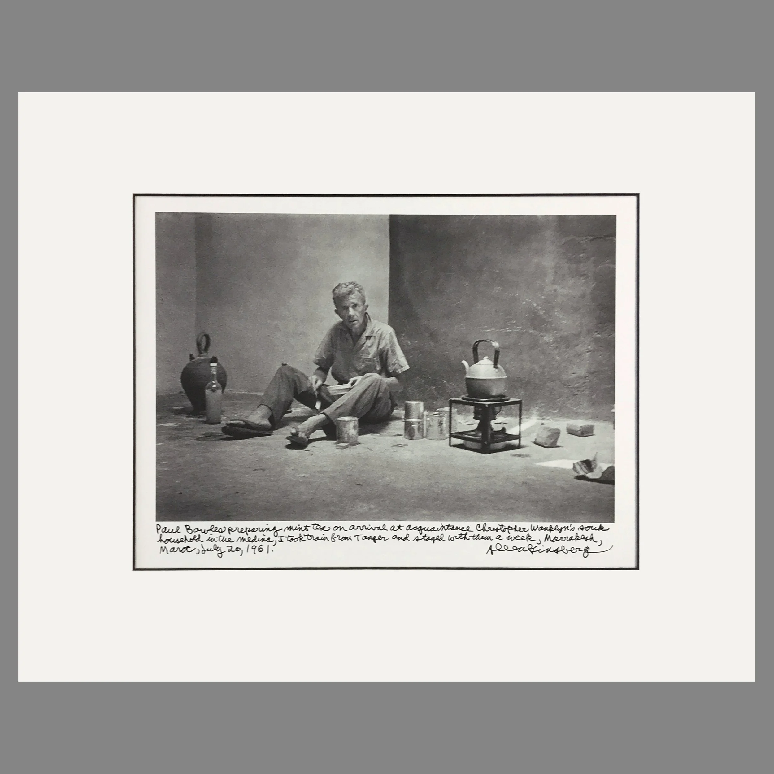 Paul Bowles, Marrakesh, 1961 - Allen Ginsberg Photograph - Matted Photogravure Print 16 x 20