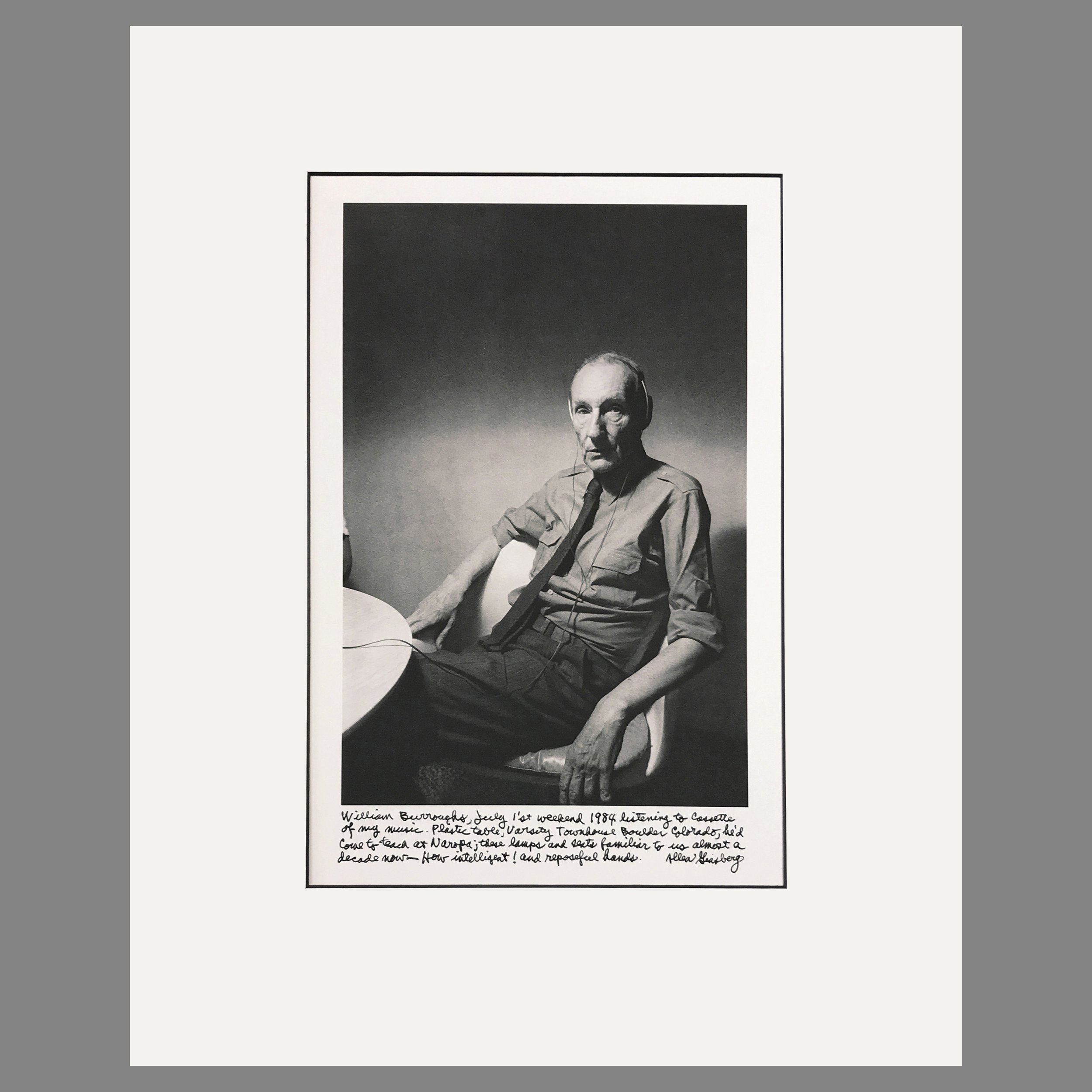 William Burroughs, Boulder, Colorado, 1984 - Allen Ginsberg Photograph - 16 x 20 Inches