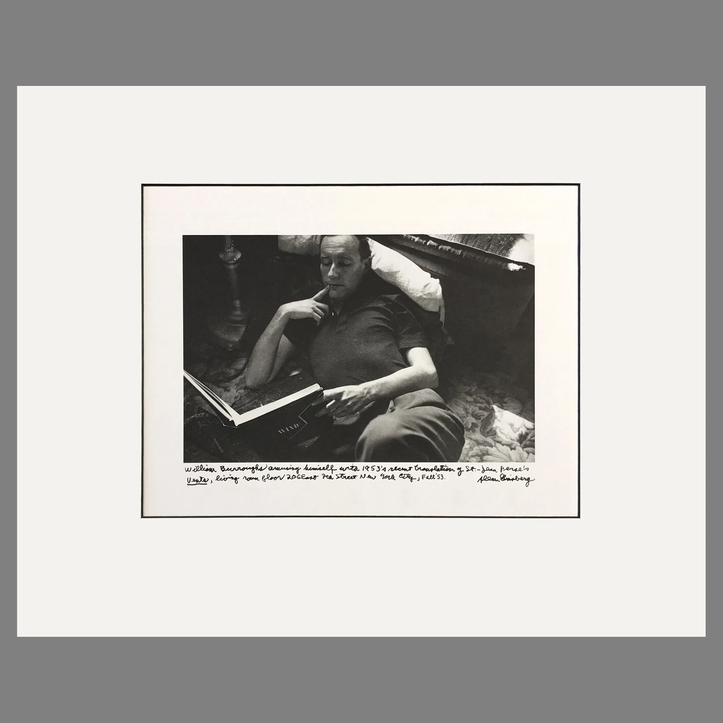 William Burroughs, New York City, 1953 - Allen Ginsberg Photograph - Matted Print 16 x 20