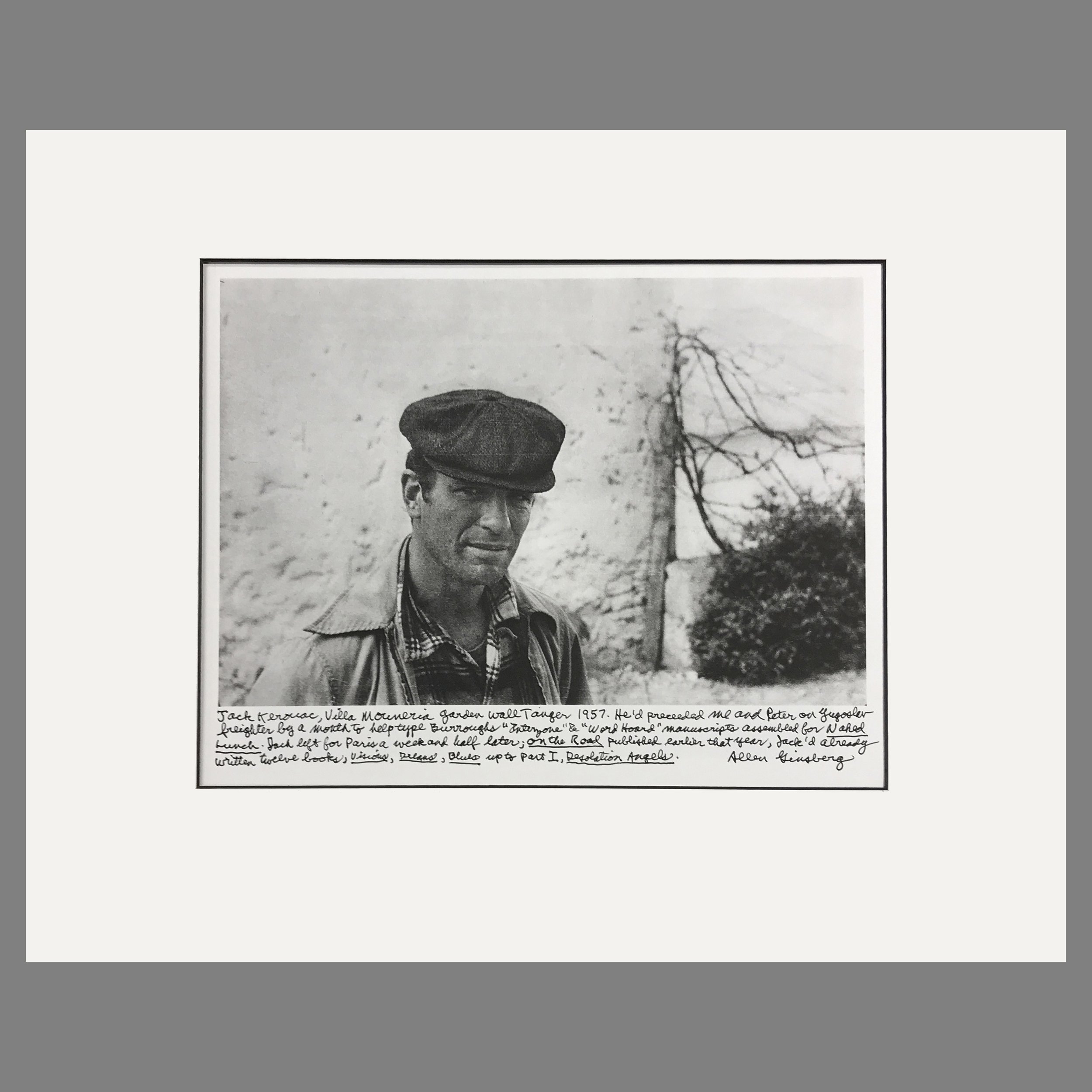 Jack Kerouac, Garden Villa Muneria, Tangier 1957 - Allen Ginsberg Photograph - Matted Print 16 x 20