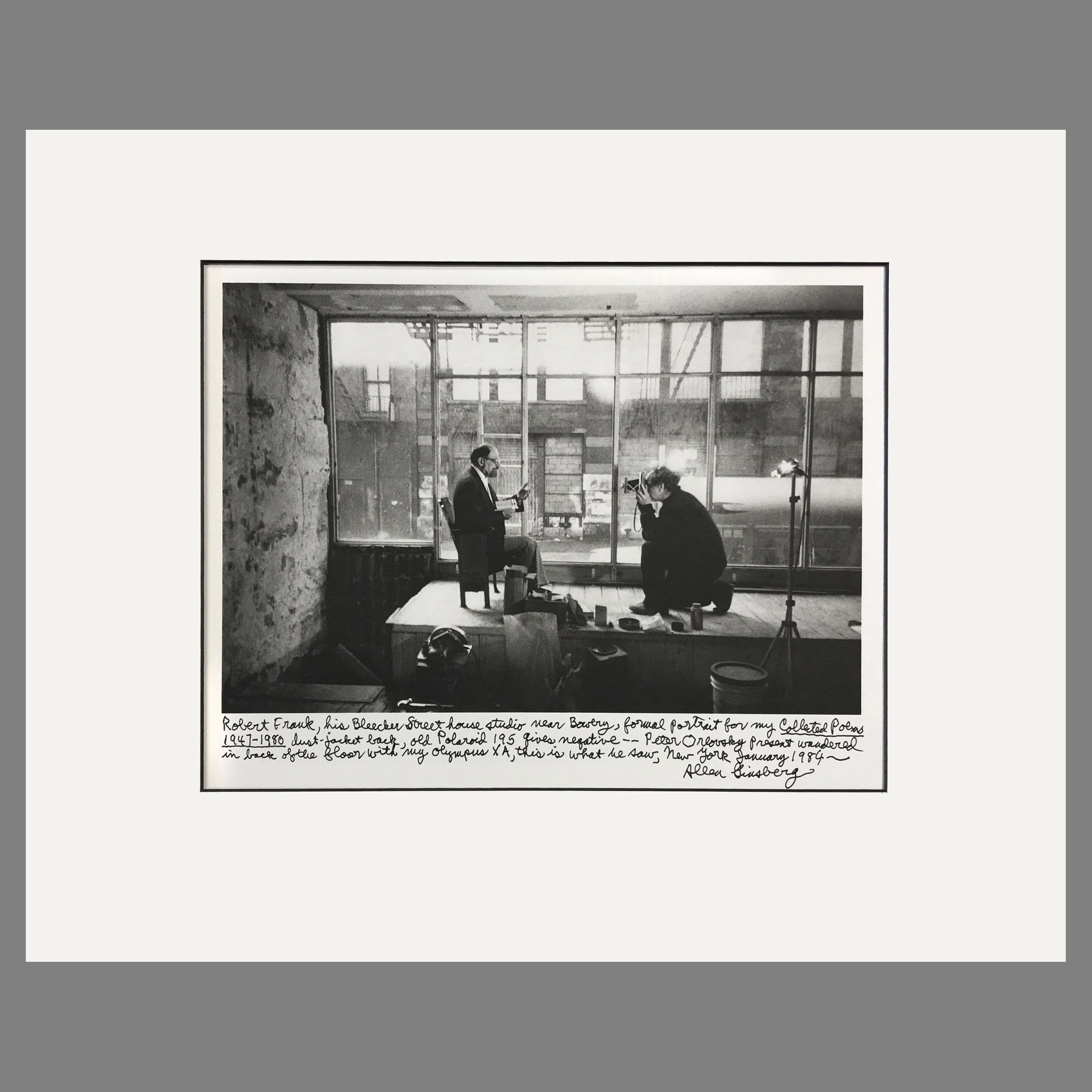 Allen Ginsberg Being Photographed by Robert Frank, 1963 - Peter Orlovsky Photograph - Matted Print 16 x 20