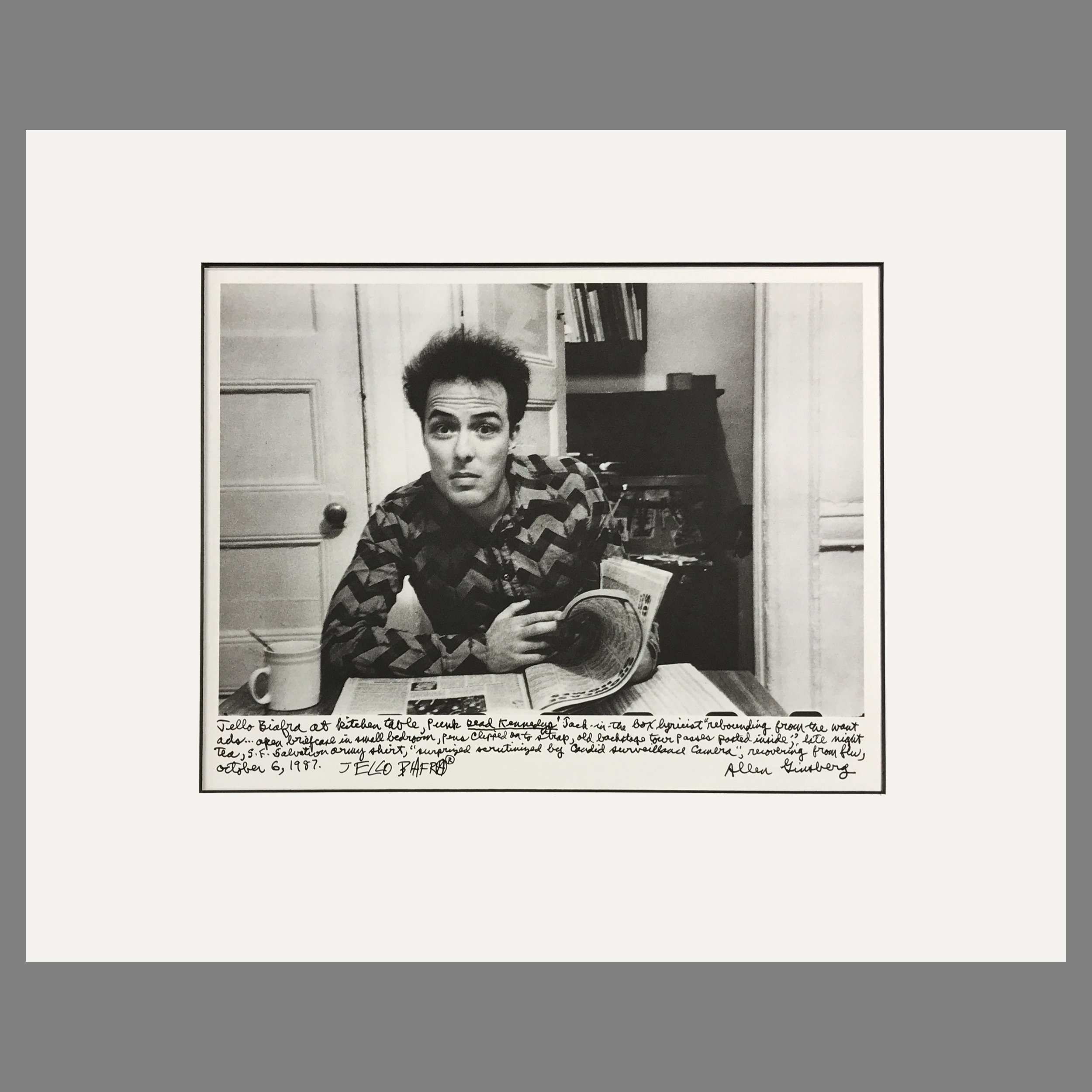 Jello Biafra - Dead Kennedys - Allen Ginsberg Photograph - Matted Print 16 x 20