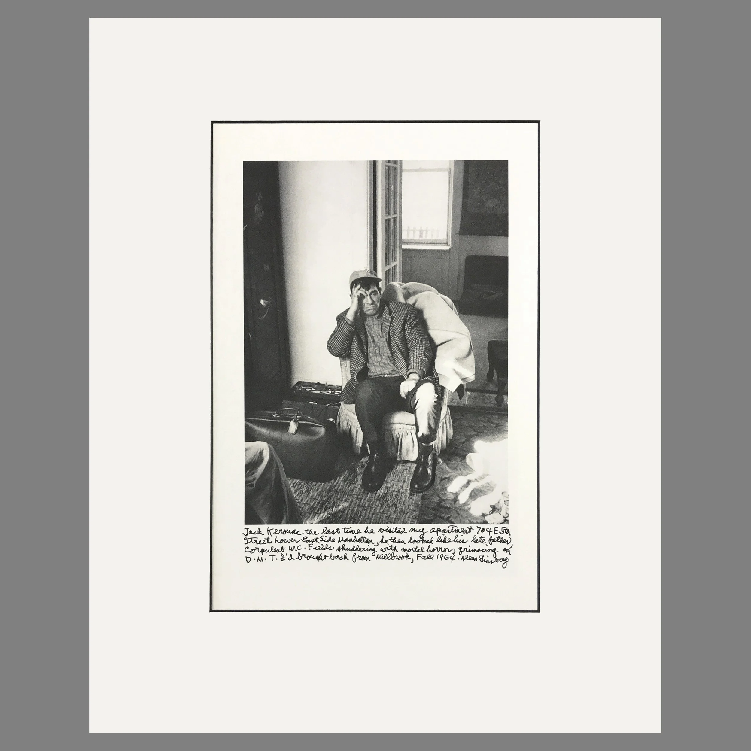Jack Kerouac, Last Visit to 704 E 5th St, NY, 1964 - Allen Ginsberg Photogaph - Matted Print 16 x 20