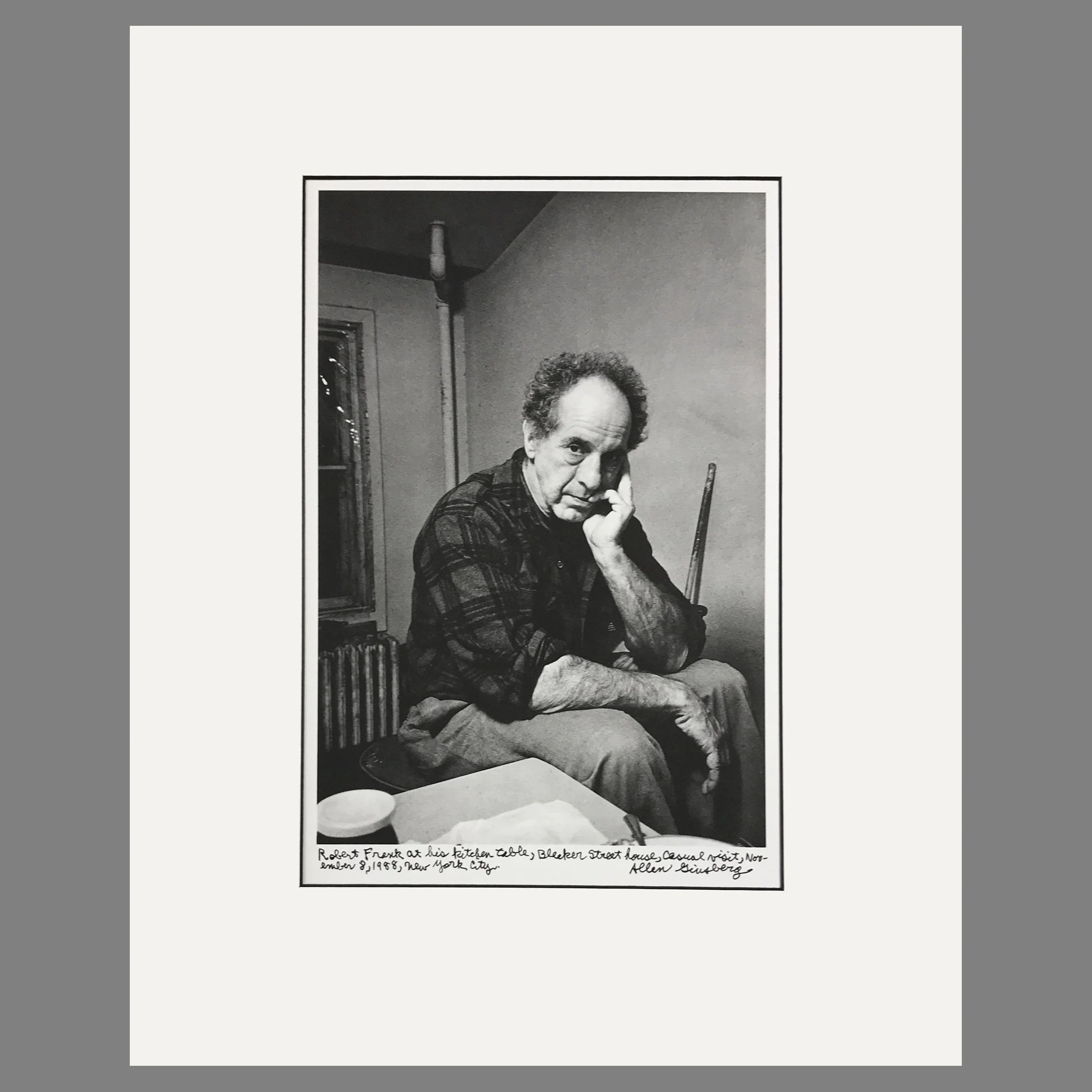 Robert Frank, His Kitchen, Bleeker Street, NYC 1988 - Allen Ginsberg Photograph - Matted Print 16 x 20