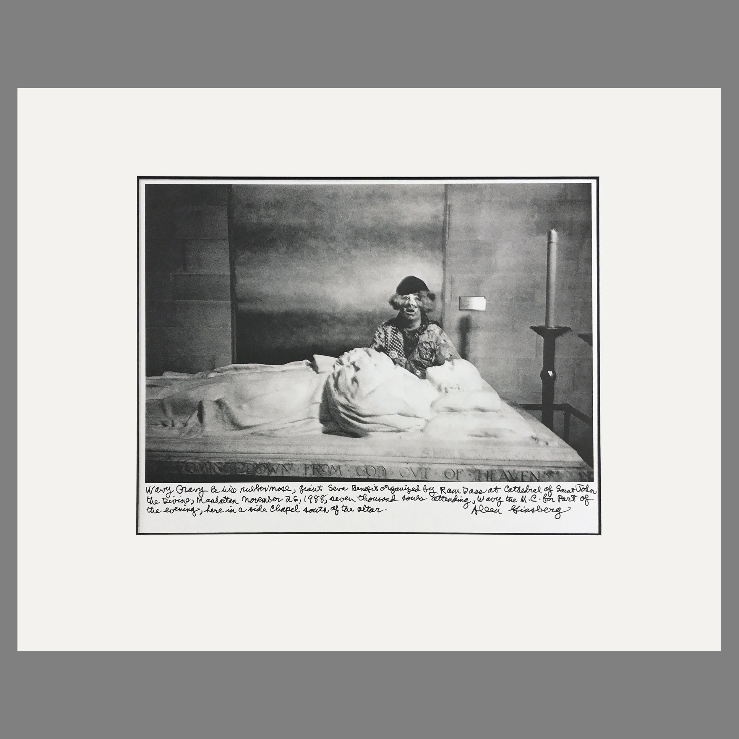 Wavy Gravy, Saint John The Divine Cathedral, New York 1988 - Allen Ginsberg Photograph - Matted Print 16 x 20