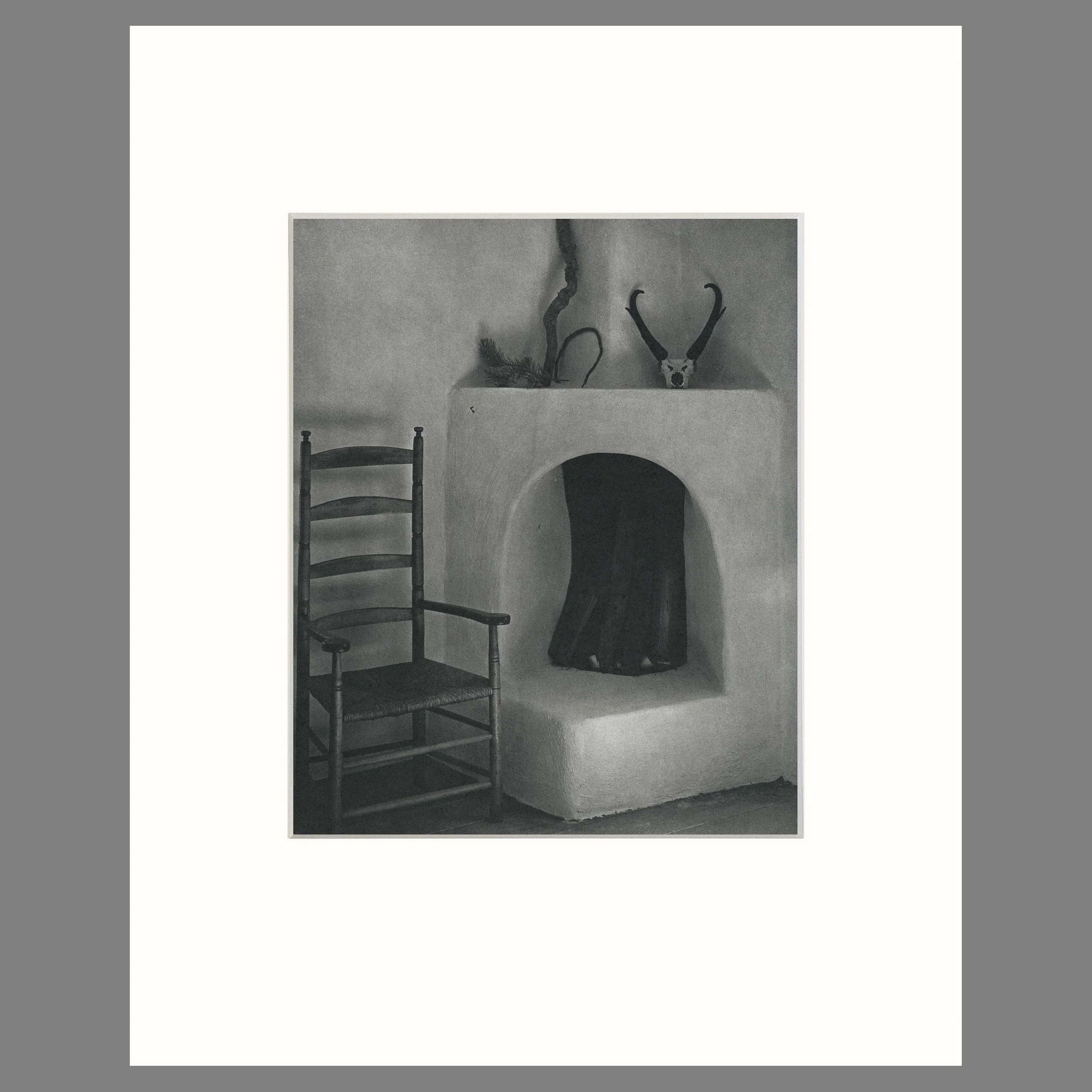 Fireplace, Abiquiu, 1960 - Georgia O'Keeffe Home - Todd Webb Photograph - 16 x 20 Matted Print
