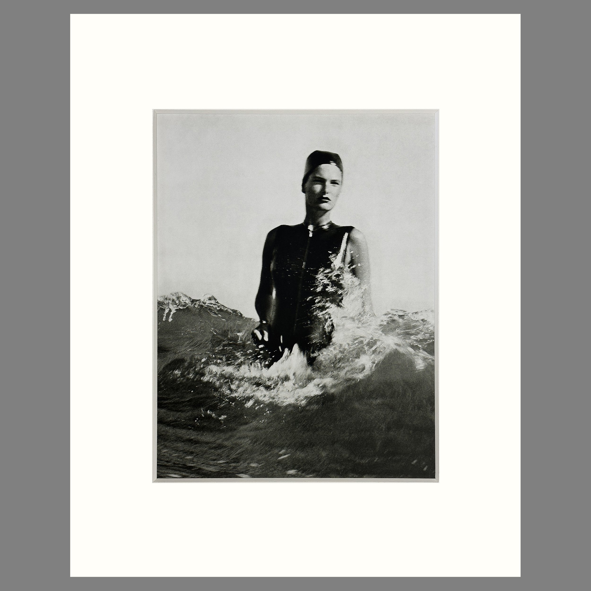Herb Ritts - Lynn, Paradise Cove (wave) 1985 - 8 Ply Conservation Matted Photogravure Print, 16 x 20