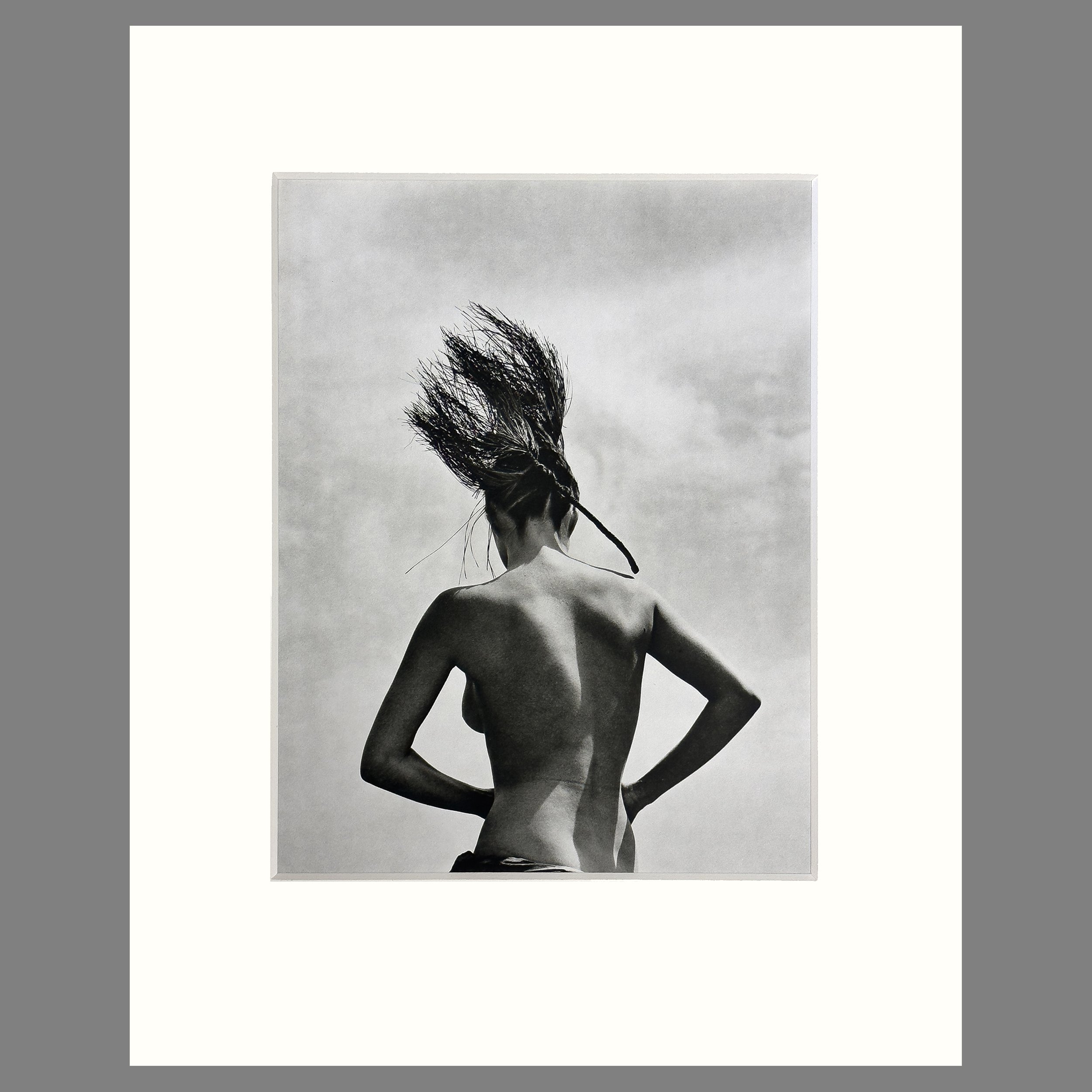 Herb Ritts - Consuelo with Pine Branch, Paradise Cove, 1984 - 8 Ply Conservation Matted Photogravure Print, 16 x 20