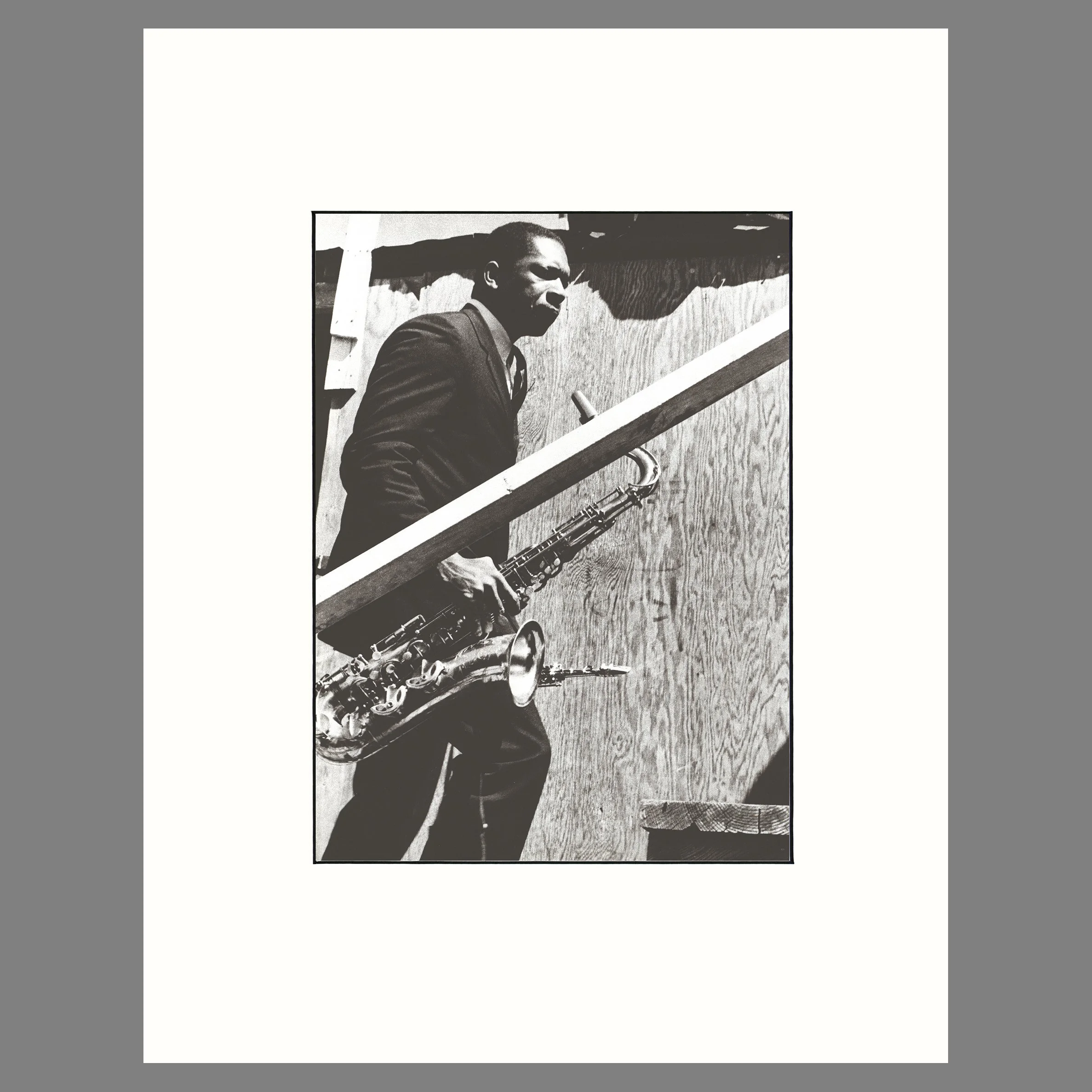 John Coltrane, Newport Jazz Festival 1960 - William Claxton Photograph - 14 x 18 Matted Print