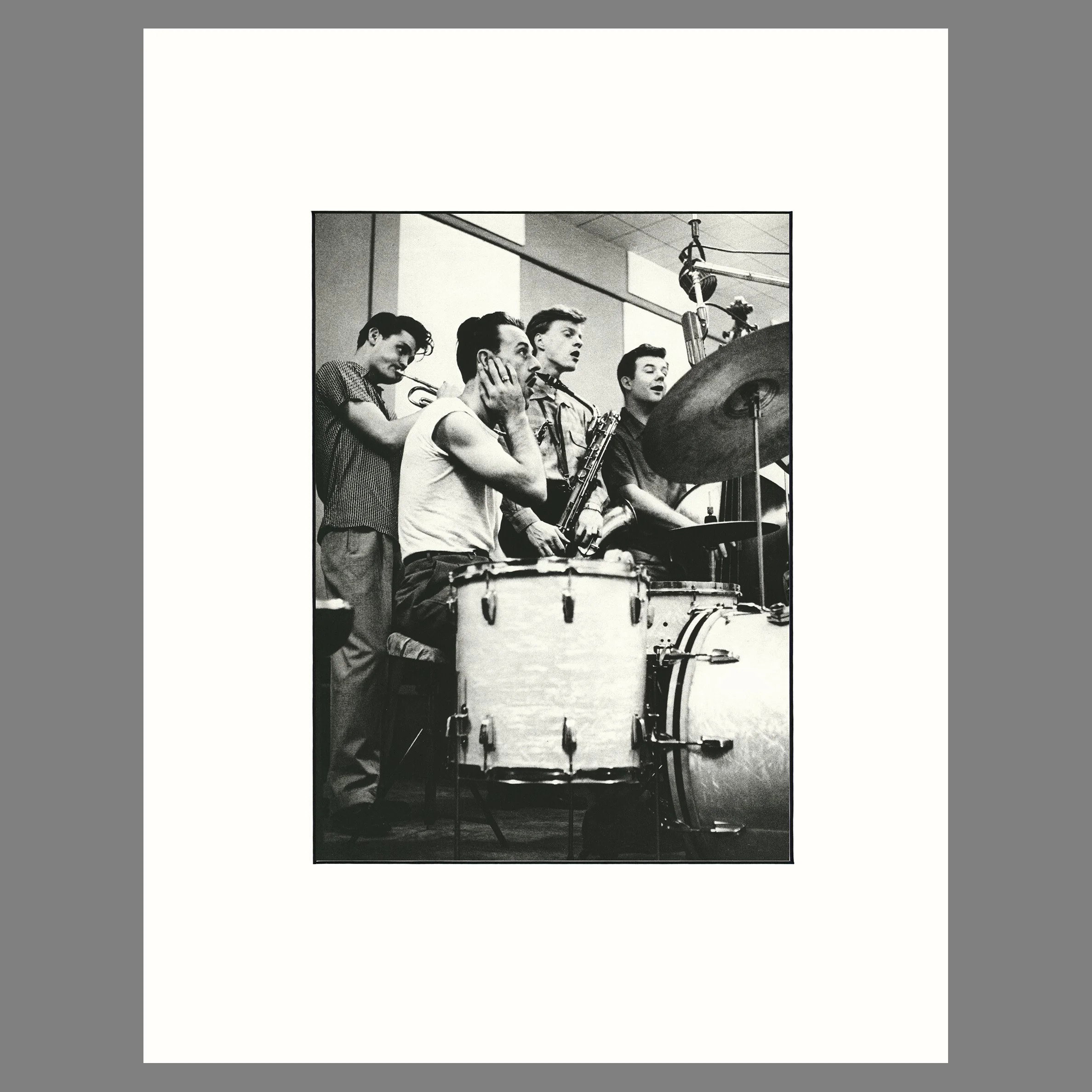 Gerry Mulligan Quartet, Hollywood, 1954 - William Claxton Photograph - 14 x 18 Matted Print