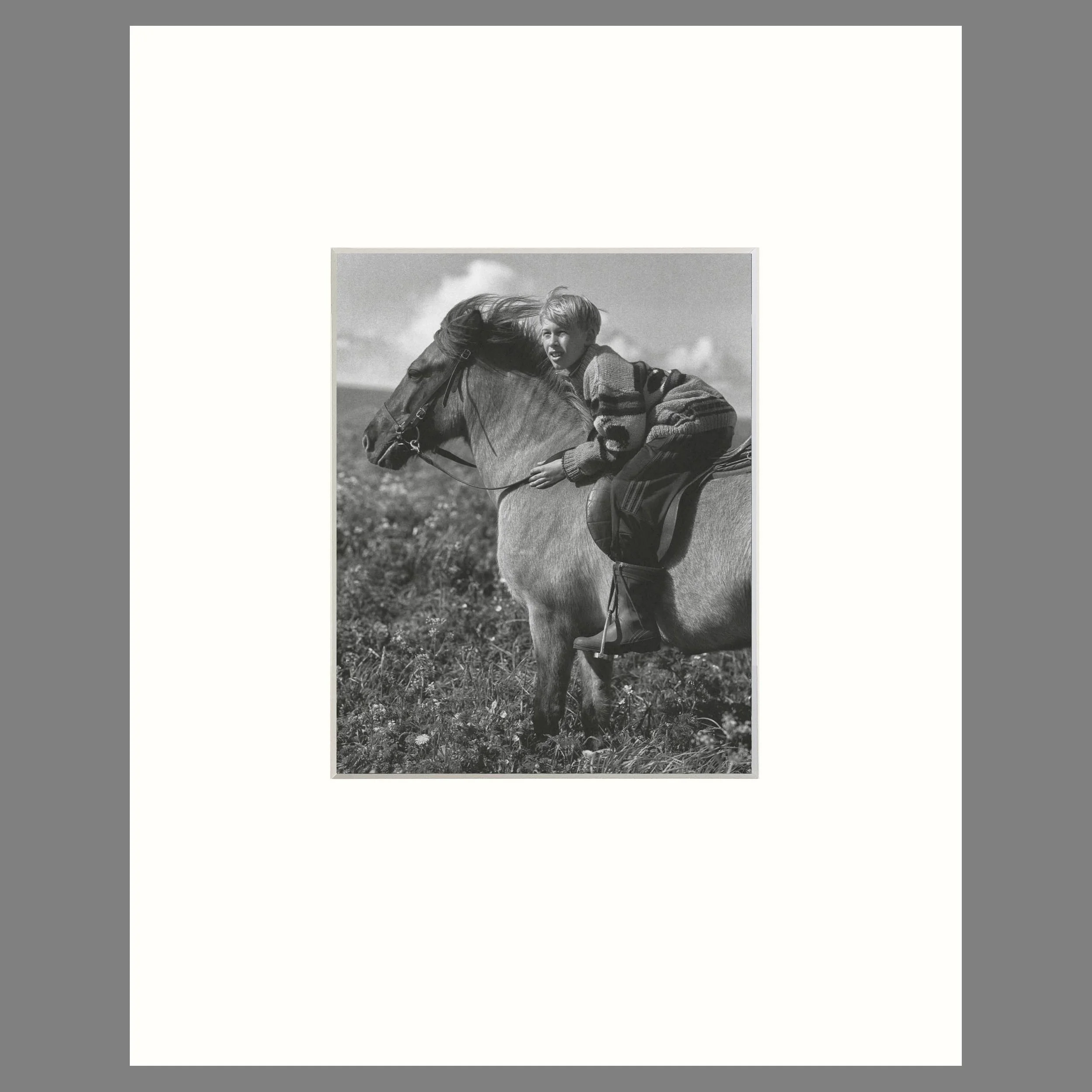 Bruce Weber - Norway 1998, Boy on Horse - 16 x 20 Matted Print