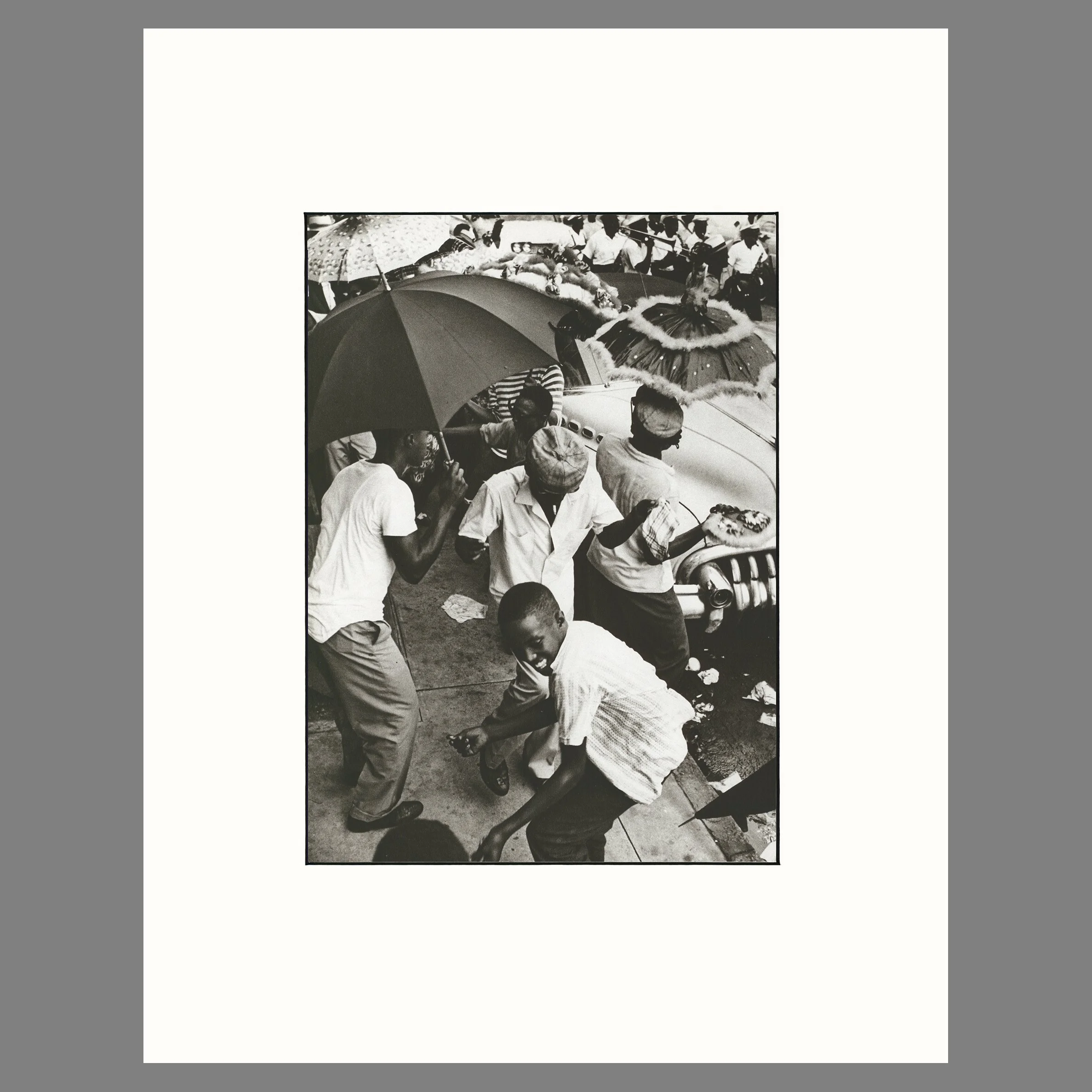 Second liners Strut - George Williams Brass Band New Orleans 1960 - William Claxton Photograph 14 x 18 Matted Print
