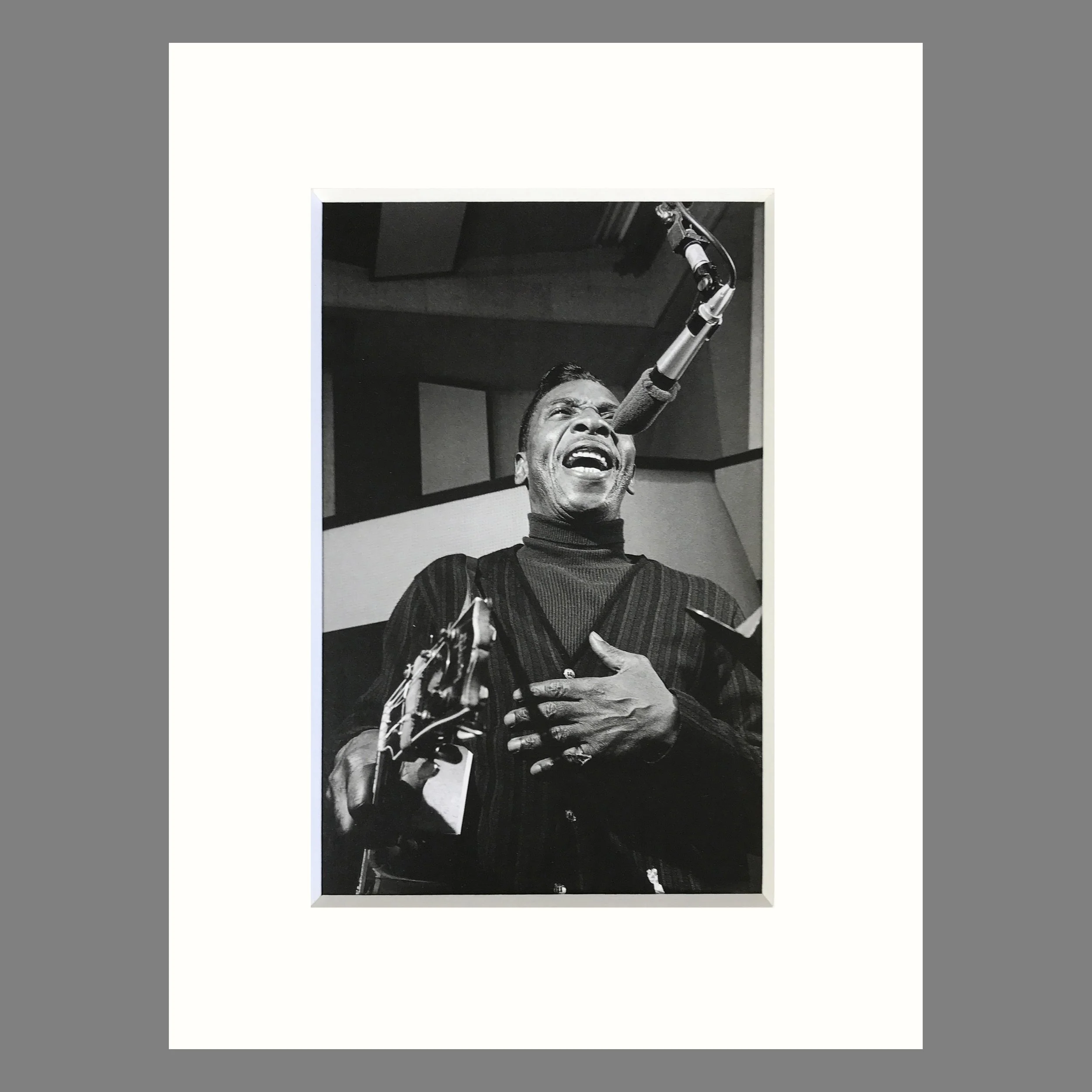 T-Bone Walker, ABC Recording Studios, Los Angeles, 1967 - Jim Marshall Photographer - Matted Print 9 x 12