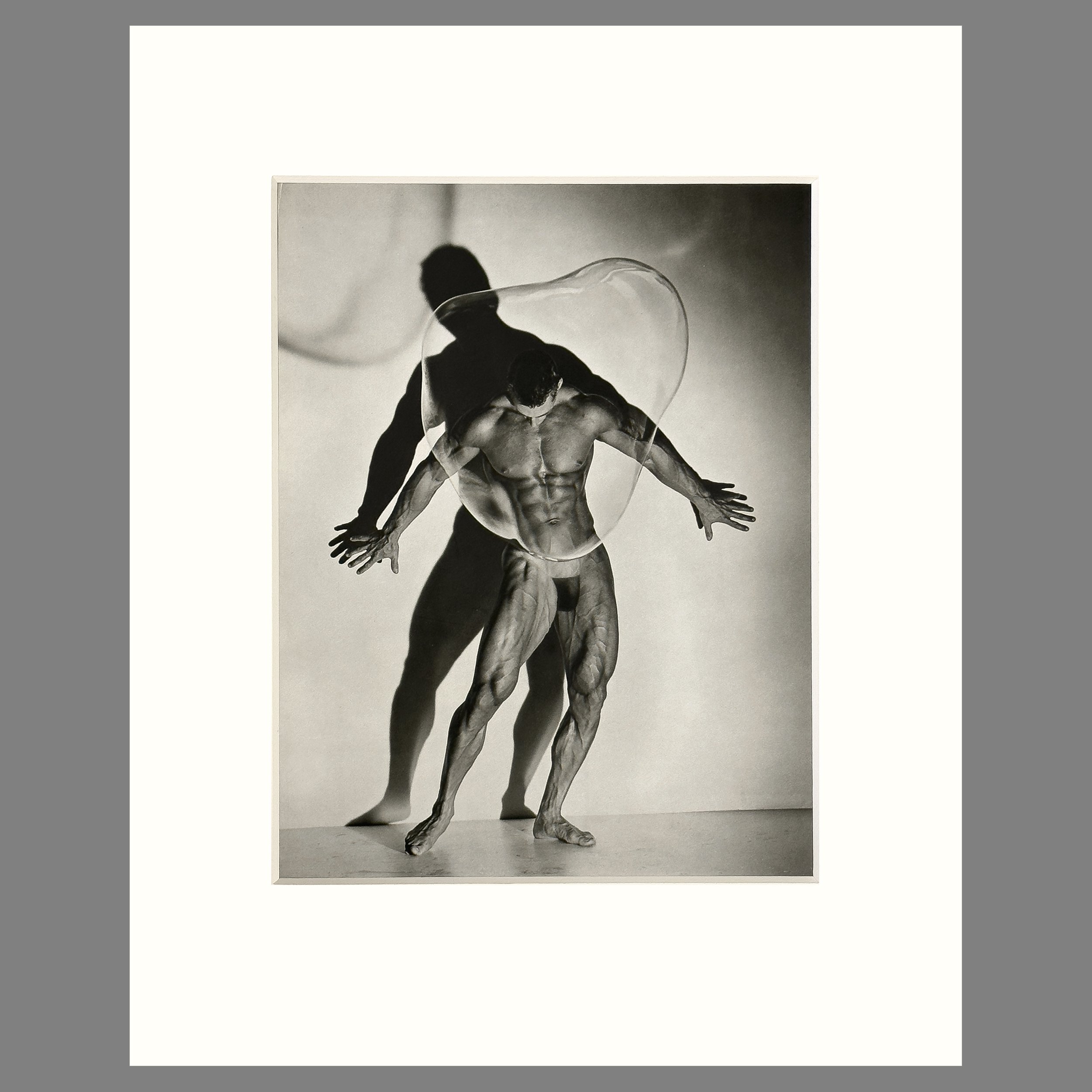 Herb Ritts - Male Nude With Bubble, Los Angles, 1987 - 8 Ply Conservation Matted Photogravure Print, 16 x 20