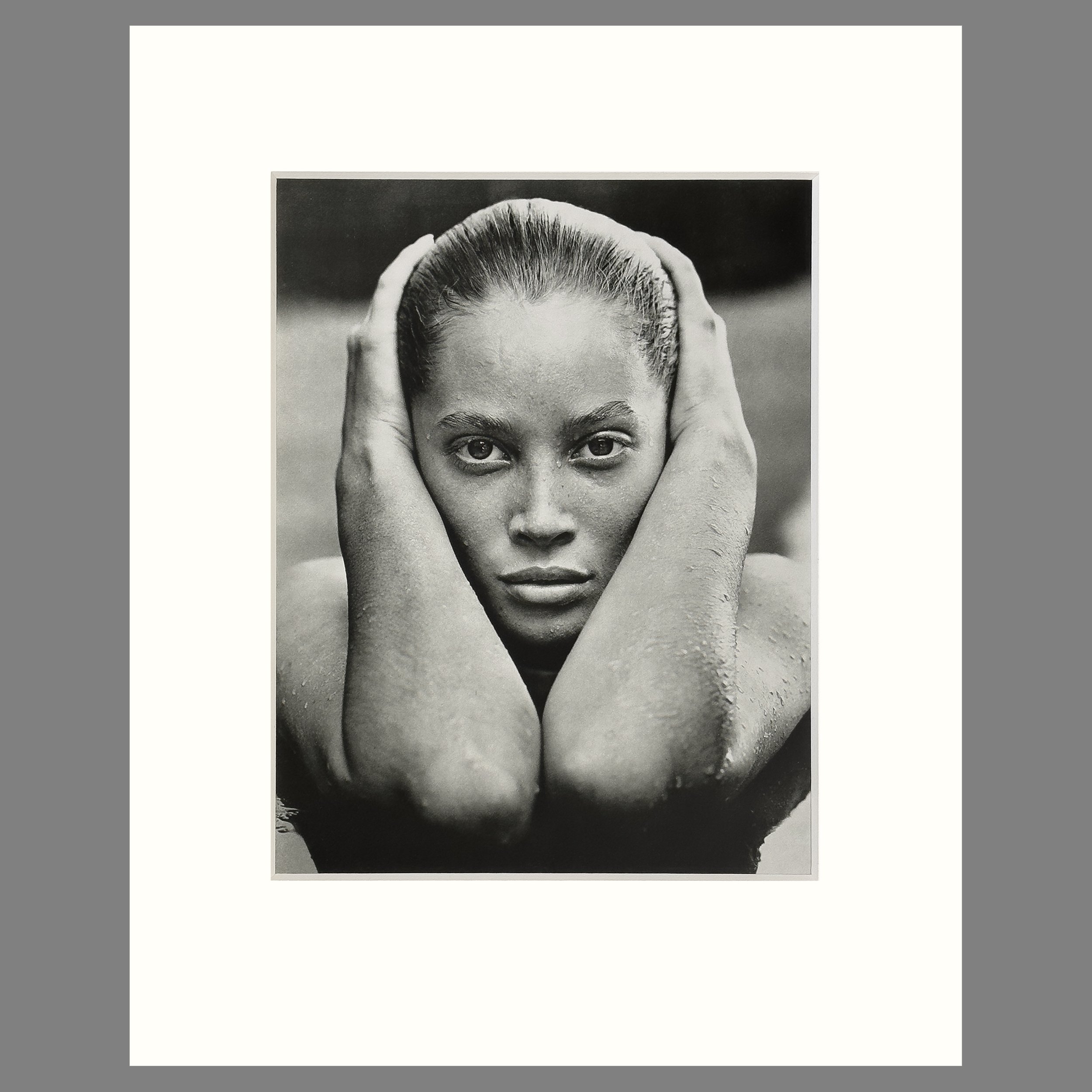 Herb Ritts - Christy Turlington, Hollywood, 1988 - 8 ply Conservation Matted Photogravure Print, 16 x 2-