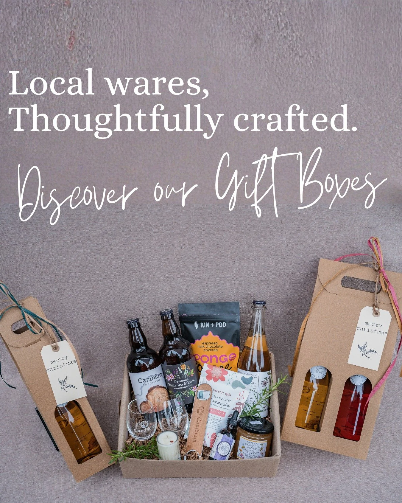 Looking for client gifts? Let Cambium help to make gift giving effortless 🎁
We’ve crafted several options that combine authenticity, local craftsmanship, and a touch of Cambium vibe! 
From $15 to $115, come by the shop to discover those boxes