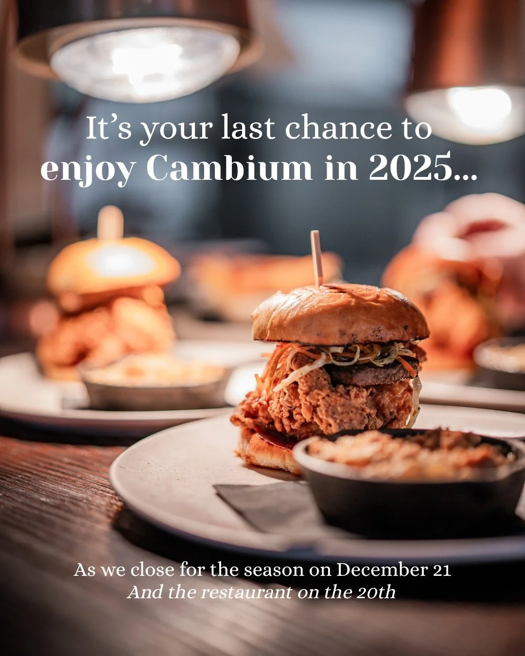 It&rsquo;s our last week before we close for the season! 

The restaurant and the ciderhouse are open Thursday to Saturday, 12&ndash;7pm. 
The ciderhouse is open on Sunday, 11-4pm

We still have some room for our Thursday night 3 course menu : call u