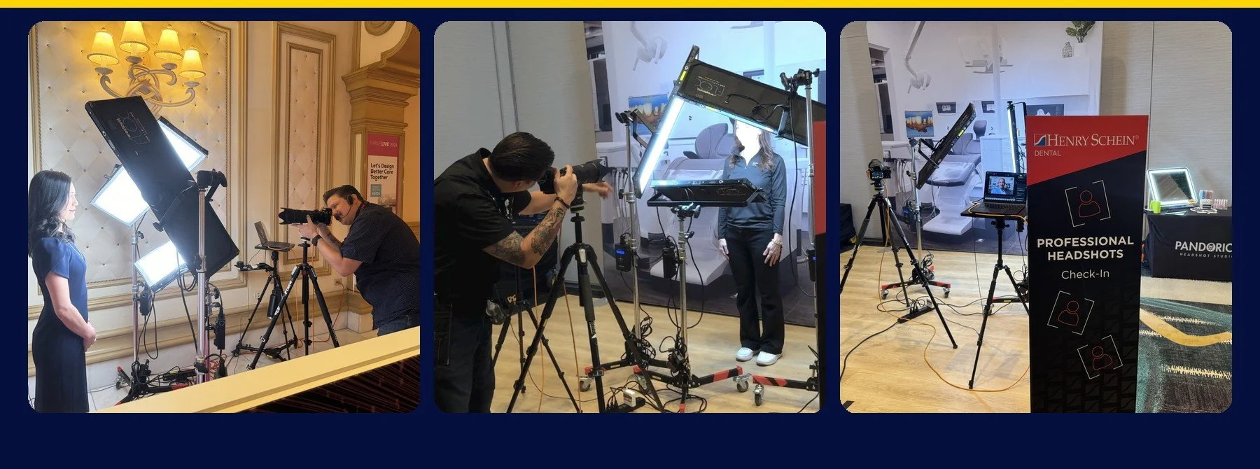 Pandorica headshot station in action at ThriveLIVE 2024 for Henry Schein Dental