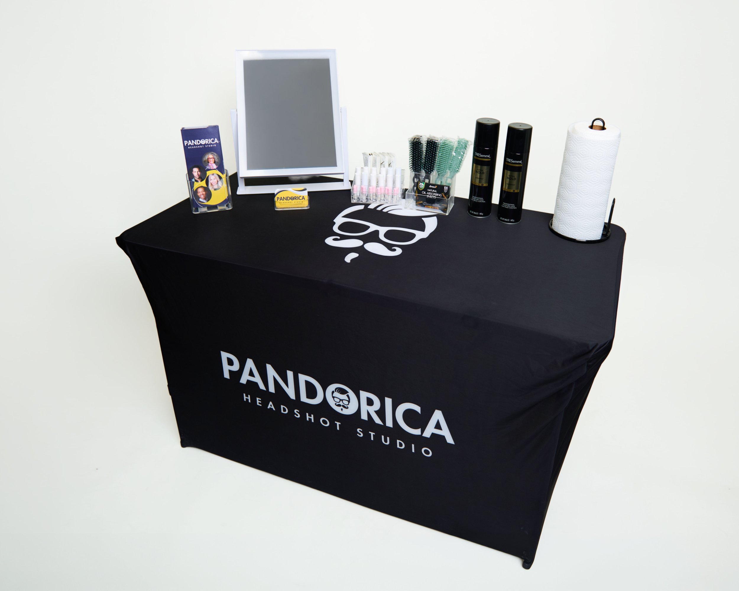 Pandorica Headshot Studio's Headshot Lounge Vanity Table