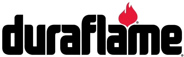 DuraFlame logo with text and a red flame icon