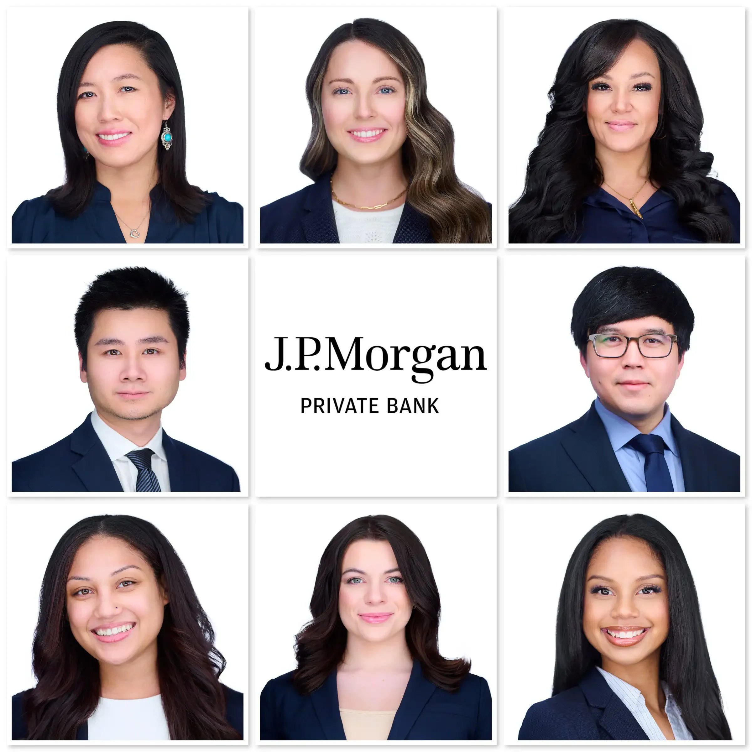 Corporate team headshots for JPMorgan Private Bank employees, Las Vegas