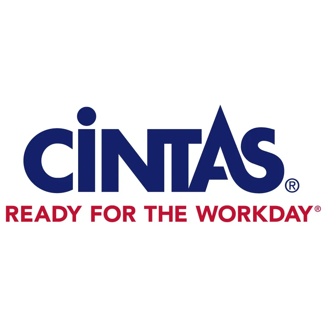 Cintas logo in navy blue with red tagline 'Ready for the Workday' on a white background.