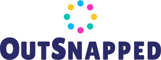 OutSnapped logo with colorful circle design and bold text