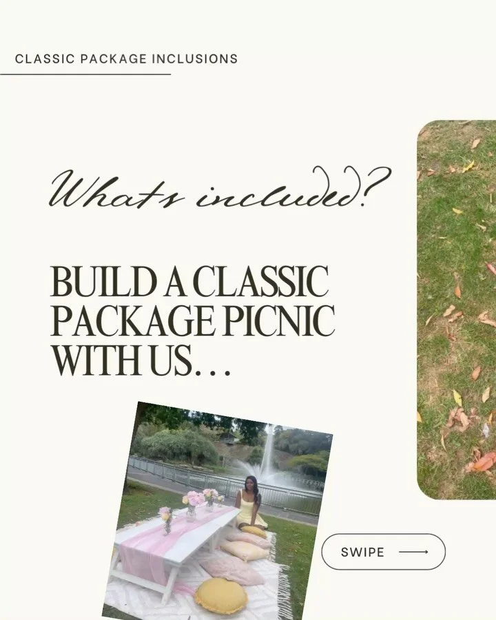 ✨ What&rsquo;s included in our Classic Picnic Package?

Sometimes, simplicity is all you need! 🤍

Our Classic Package is all about creating a beautiful, cosy picnic space without all the extras.

With our rugs, low-lying tables, table runners and co