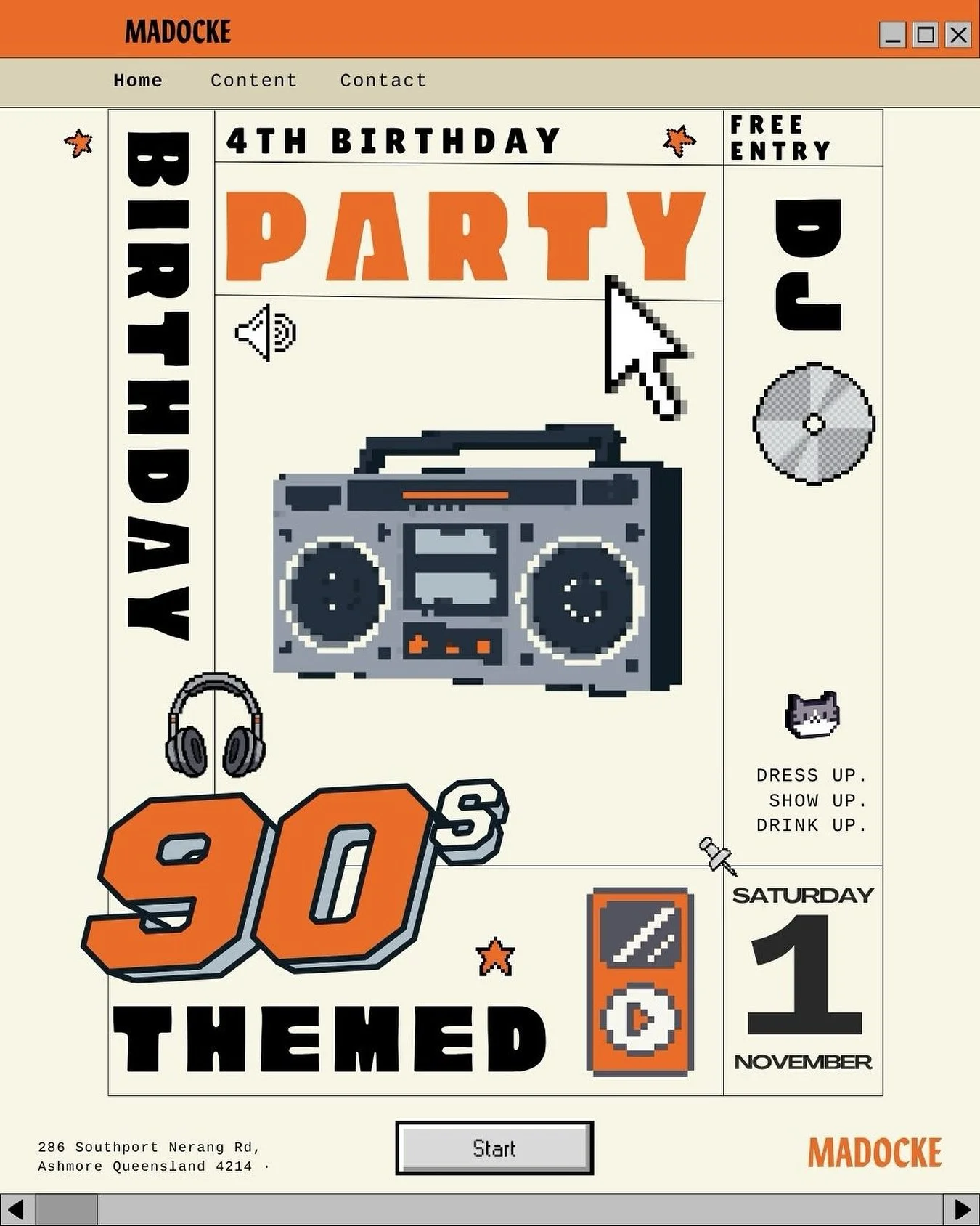 WIN a $50 voucher to spend on our Birthday! Tag your 90s partner-in-crime below 👇 
Winner announced 31/10

BACK TO THE 90s WE GO 💿🍻

Madocke turns 4 with a 90s PARTY!

🎧 DJ spinning 90s hits @onecoolmother 

Saturday Nov 1st | Free Entry | 90s ou