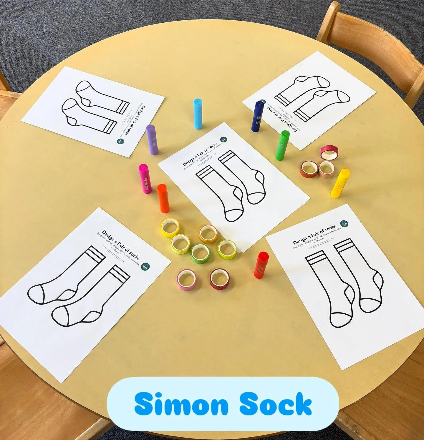 Lots more ideas based on the book &lsquo;Simon Sock&rsquo;. #socks #learningthroughplaying❤️