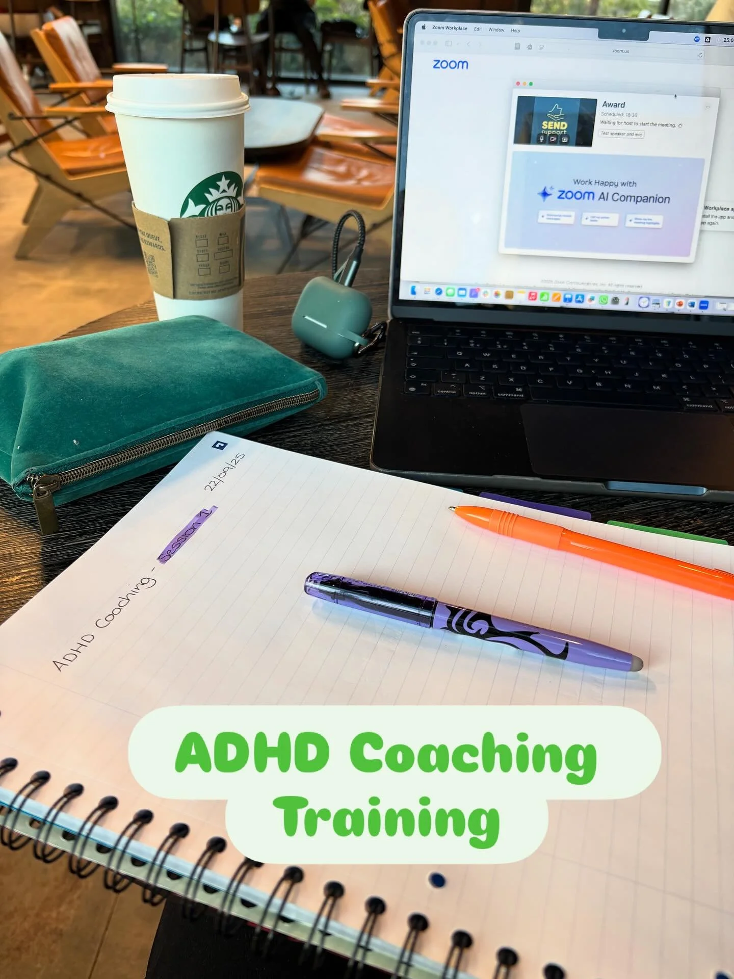 So excited to be starting my ADHD coaching training this evening. Yes I&rsquo;m in Starbucks mainly so I stay focused!