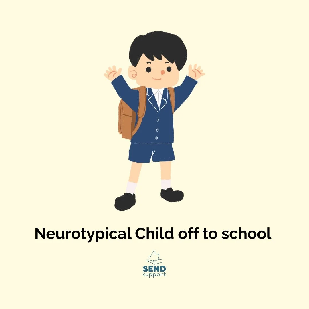I have been trying to come up with a visual way to communicate to my son, what it is like for others in school who don't have additional needs and what it is like for him at the moment, with not having the appropriate support in place and what it cou