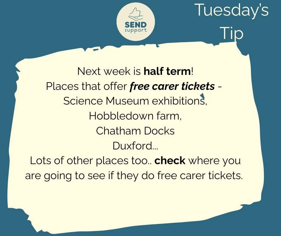 #TuesdayTips #carers #halfterm #halftermfun #halftermactivities