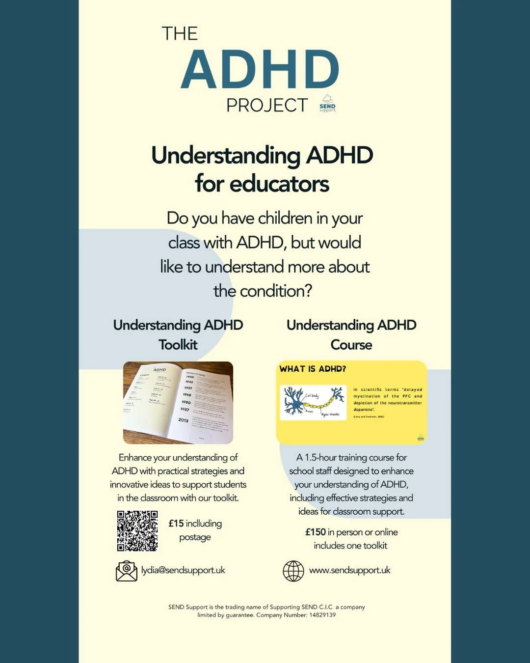Want to feel more confident supporting children with ADHD in your classroom? 💛
✨ Practical ADHD Toolkit
🎓 1.5-hour ADHD training for school staff
In person or online &ndash; toolkit included
Perfect for teachers, TAs and SENCOs looking for realisti