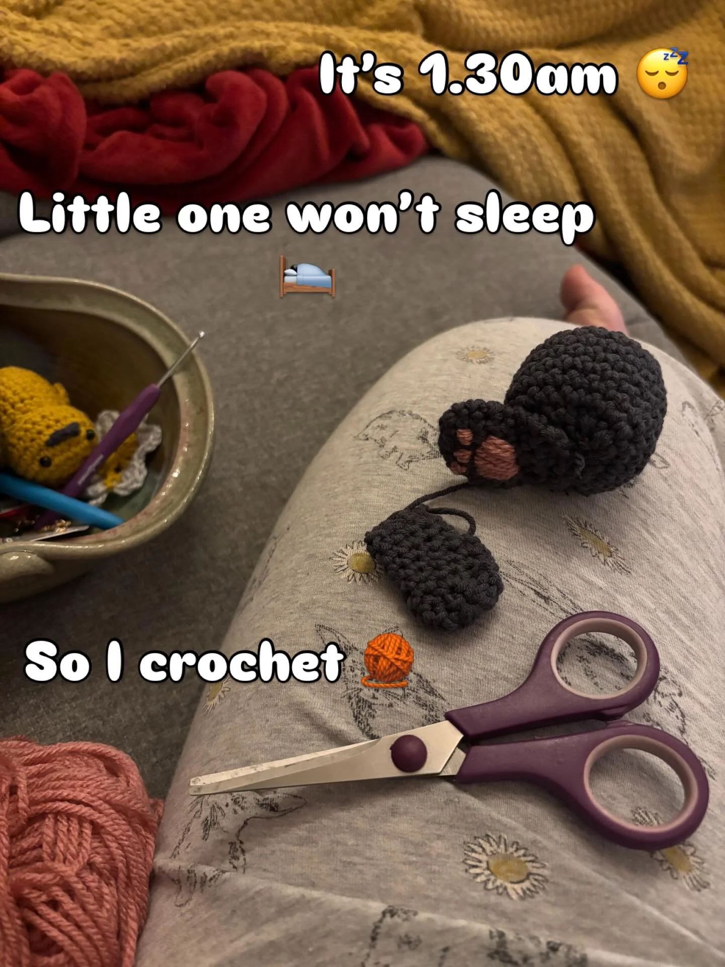 It&rsquo;s 1.30am and little one won&rsquo;t sleep. If they are awake, I too have to be awake. So tonight I&rsquo;m crocheting. What do you do if you have to be up? #lackofsleep #asd #adhd #sendparenting
