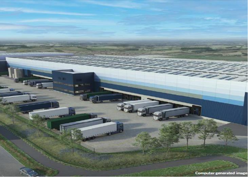 View of what a mega warehouse would look like on the current site
