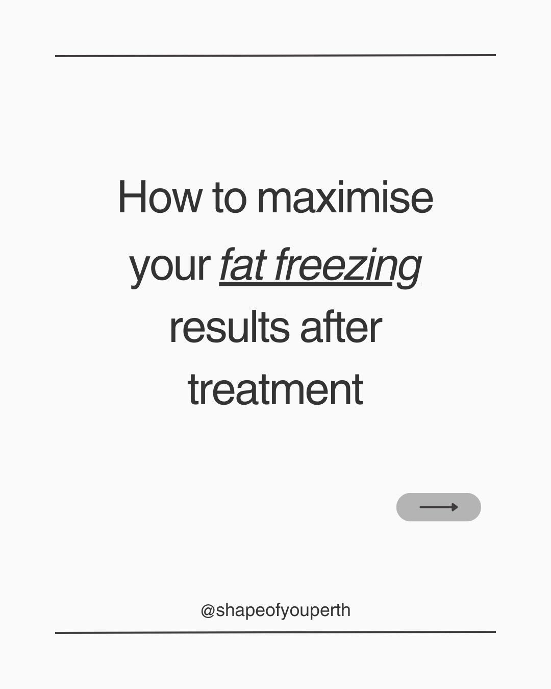 Fat freezing is step one.
What you do after determines how well your body responds.

Your lymphatic system has to process the treated fat cells and the right post-treatment habits make a noticeable difference in how quickly and effectively that happe