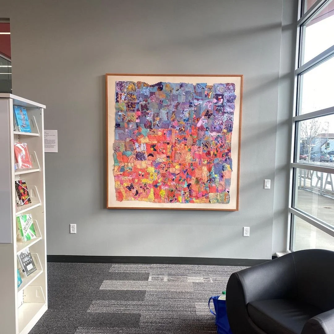 An artwork installed in Pinney Library.