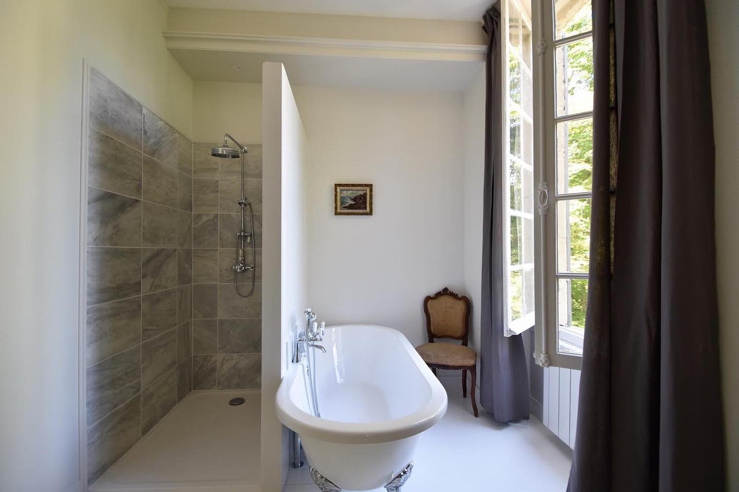 All rooms have roll top baths most positioned near windows for enjoying the leafy views #manoirdeplaisance