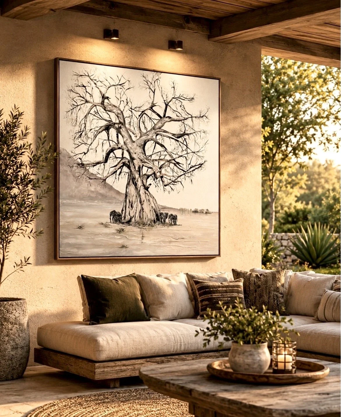 Elephants under the Baobab