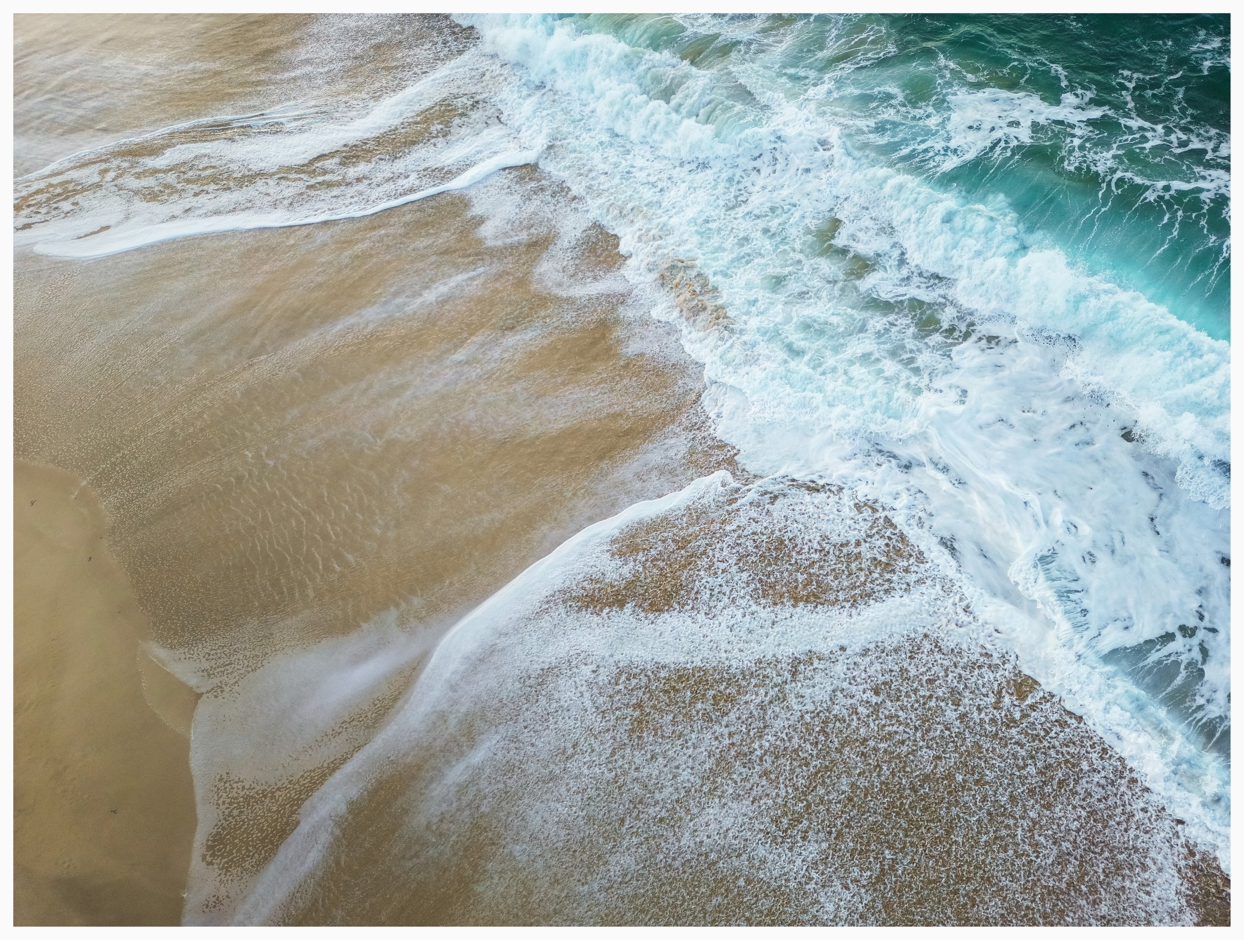 Aerial view of waves crashing onto sandy beach, Isle of Lewis, Outer Hebrides Photography