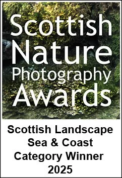 Award plaque for the Scottish Landscape Sea & Coast category winner in the 2025 Scottish Nature Photography Awards.