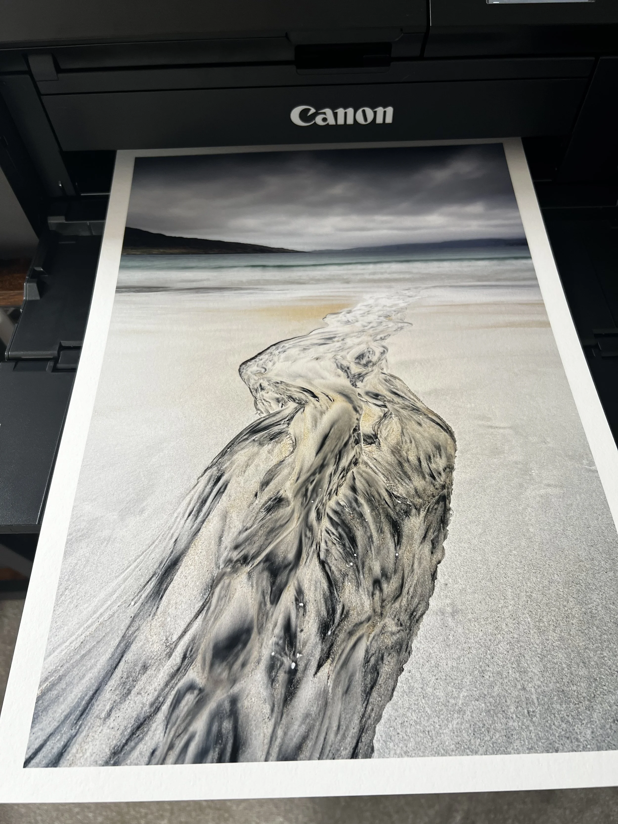 Hebridean landscape print showing a coastal photography print, featured at Warner Tate Photography Gallery in Stornoway.
