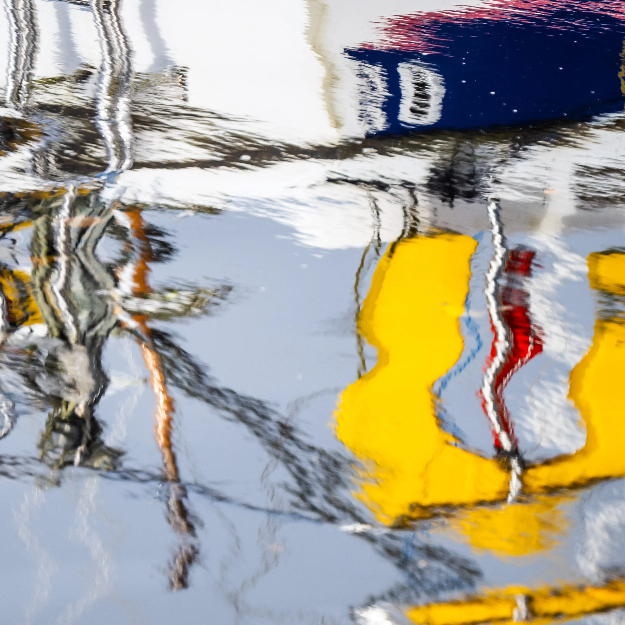 Abstract Fishing Boat Reflections