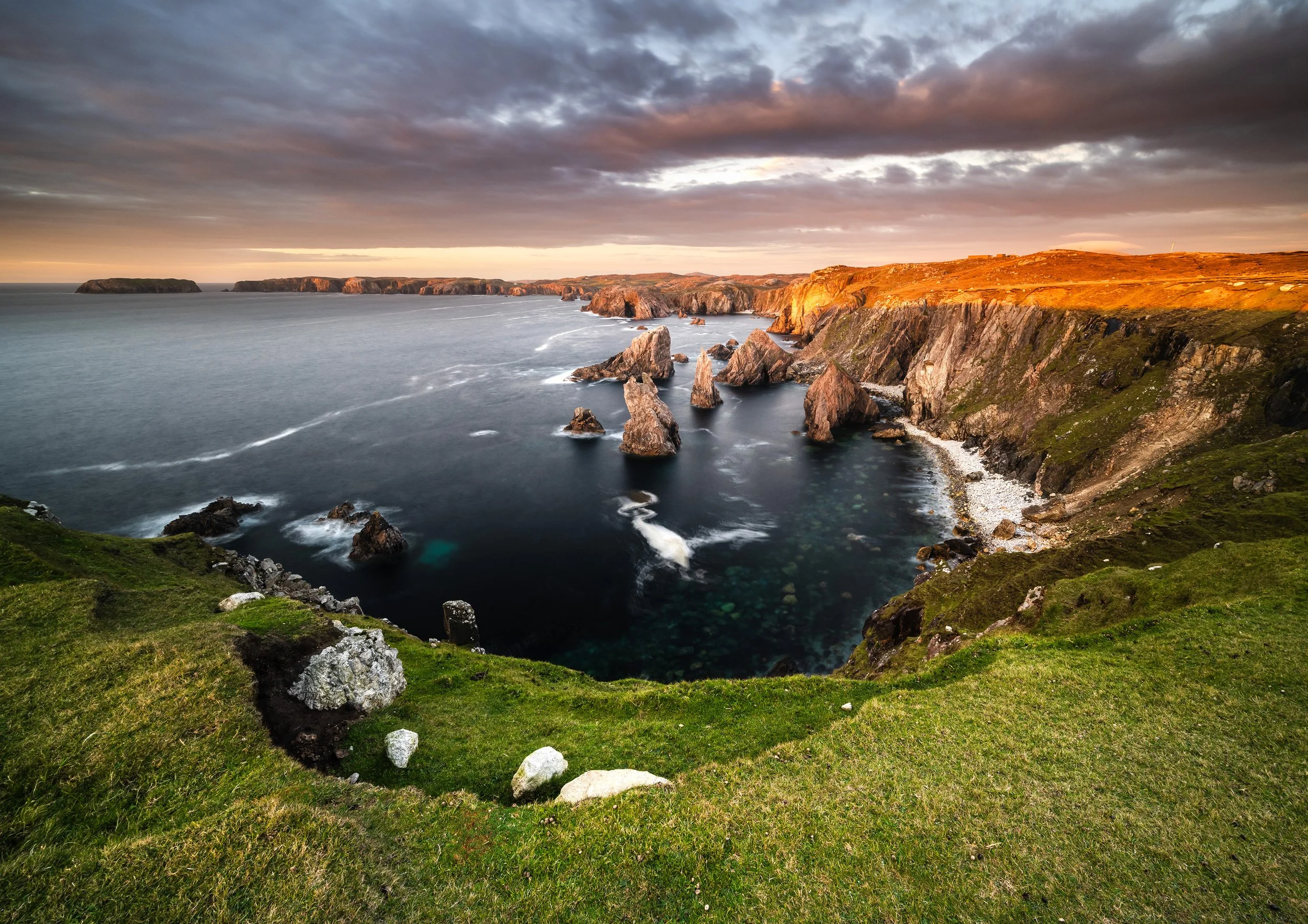 Mangersta Sea Stacks during sunset, Isle of Lewis
