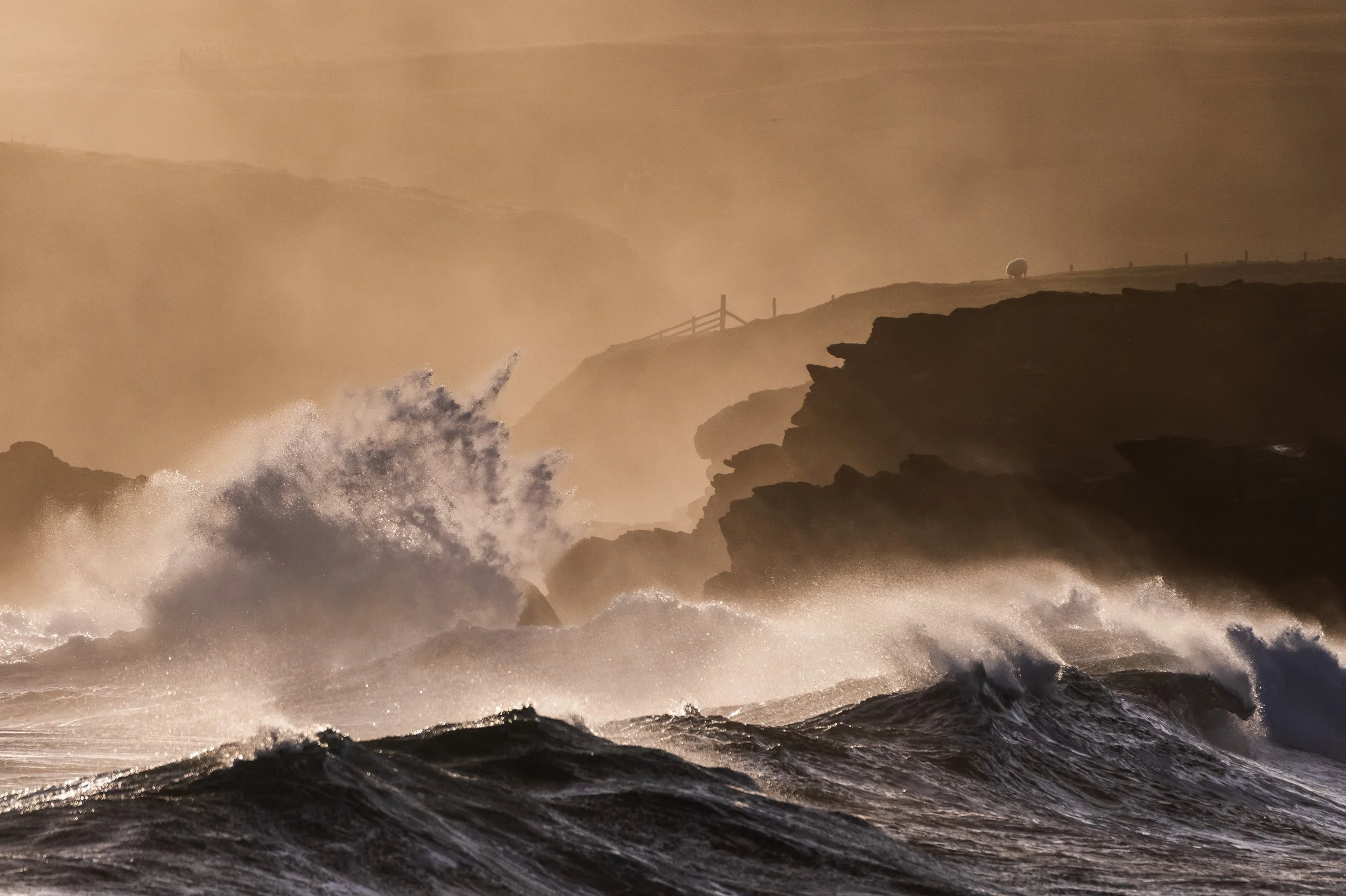 Port of Ness Isle of Lewis during a sunrise storm